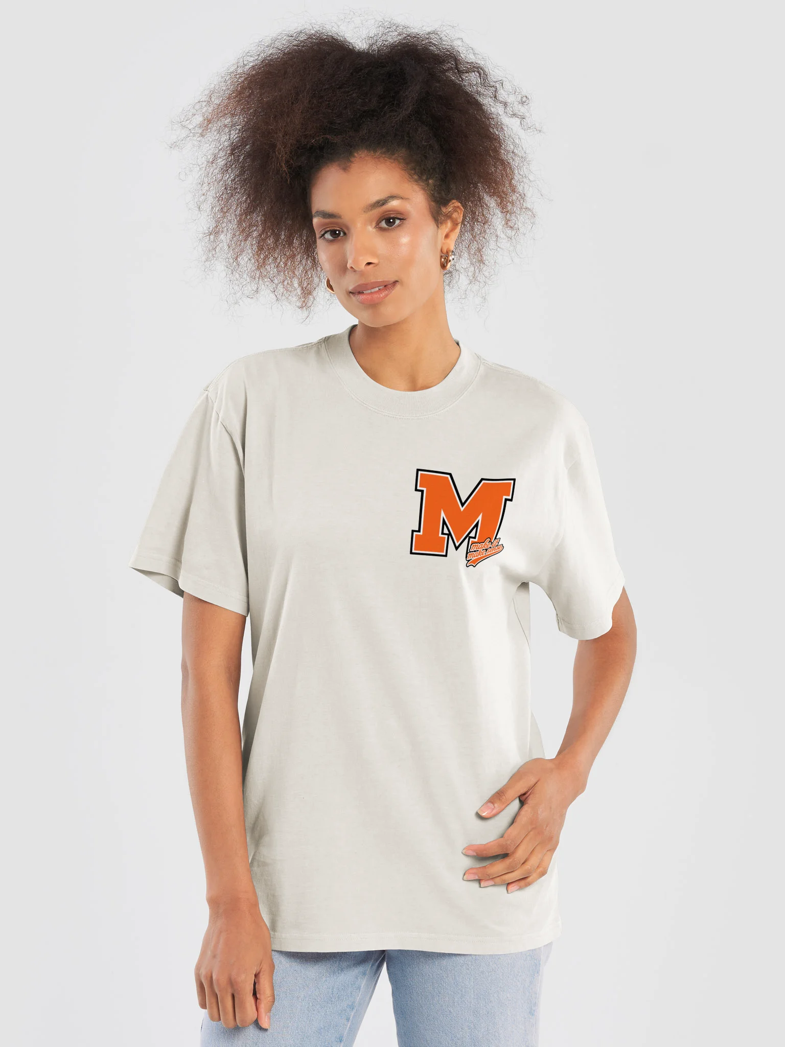 Make It Make Sense Orange Oversized Tee product image (5)