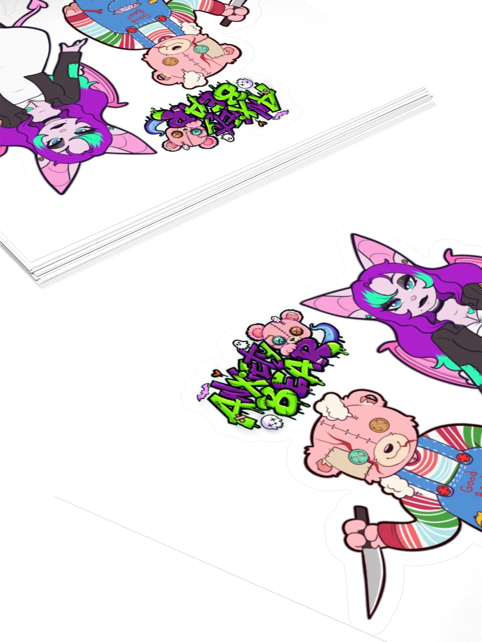 Anxiety Bear Scare Bear Stickers Halloween 2026 pt 7 product image (10)