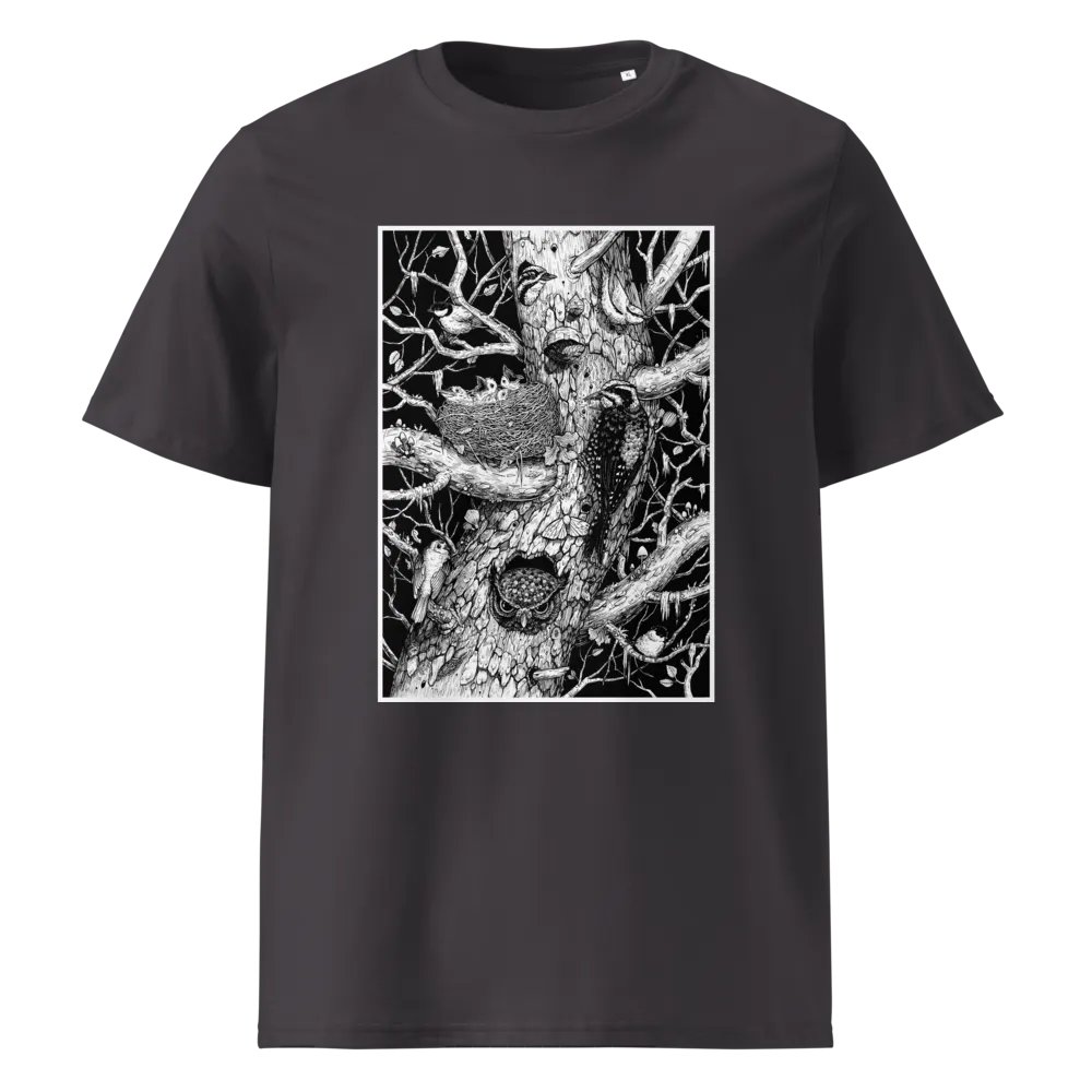 Birds of the wilderness - organic cotton, b&w print product image (1)