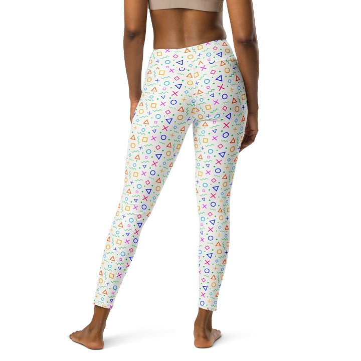Geometric Groove High-Waisted Leggings - Colorful Shape Pattern Activewear product image (2)