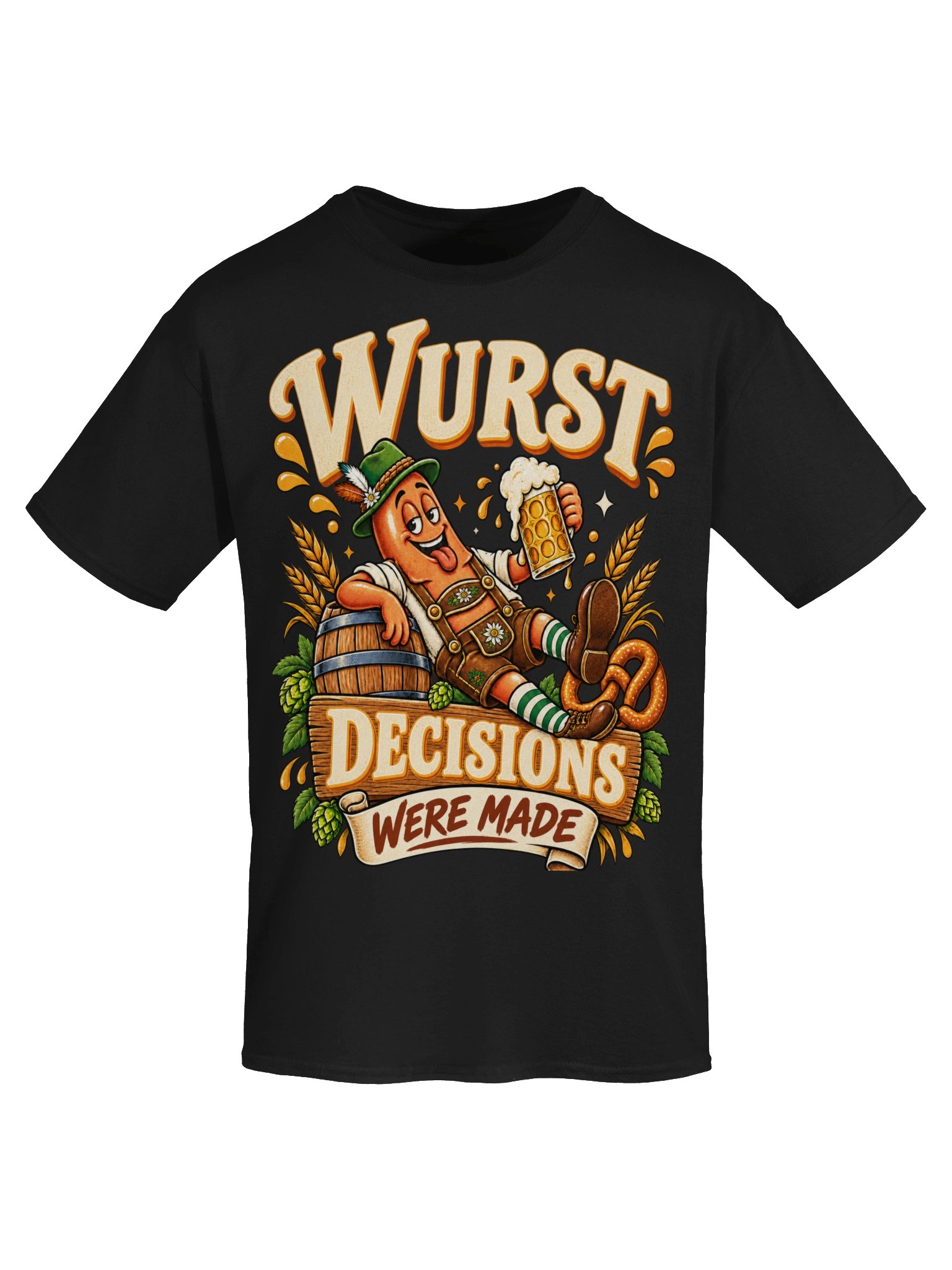 Wurst Decisions Were Made Funny Oktoberfest Vintage Tee product image (56)