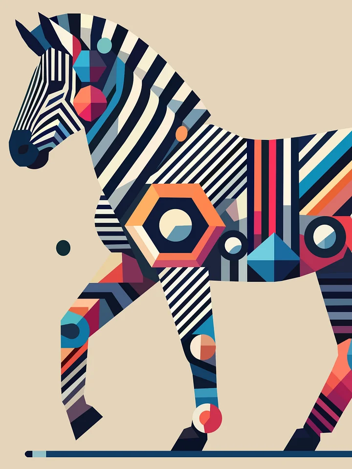 Free Geometric Zebra PNG Art - Transparent Background, Low Poly Animal Illustration product image (1)