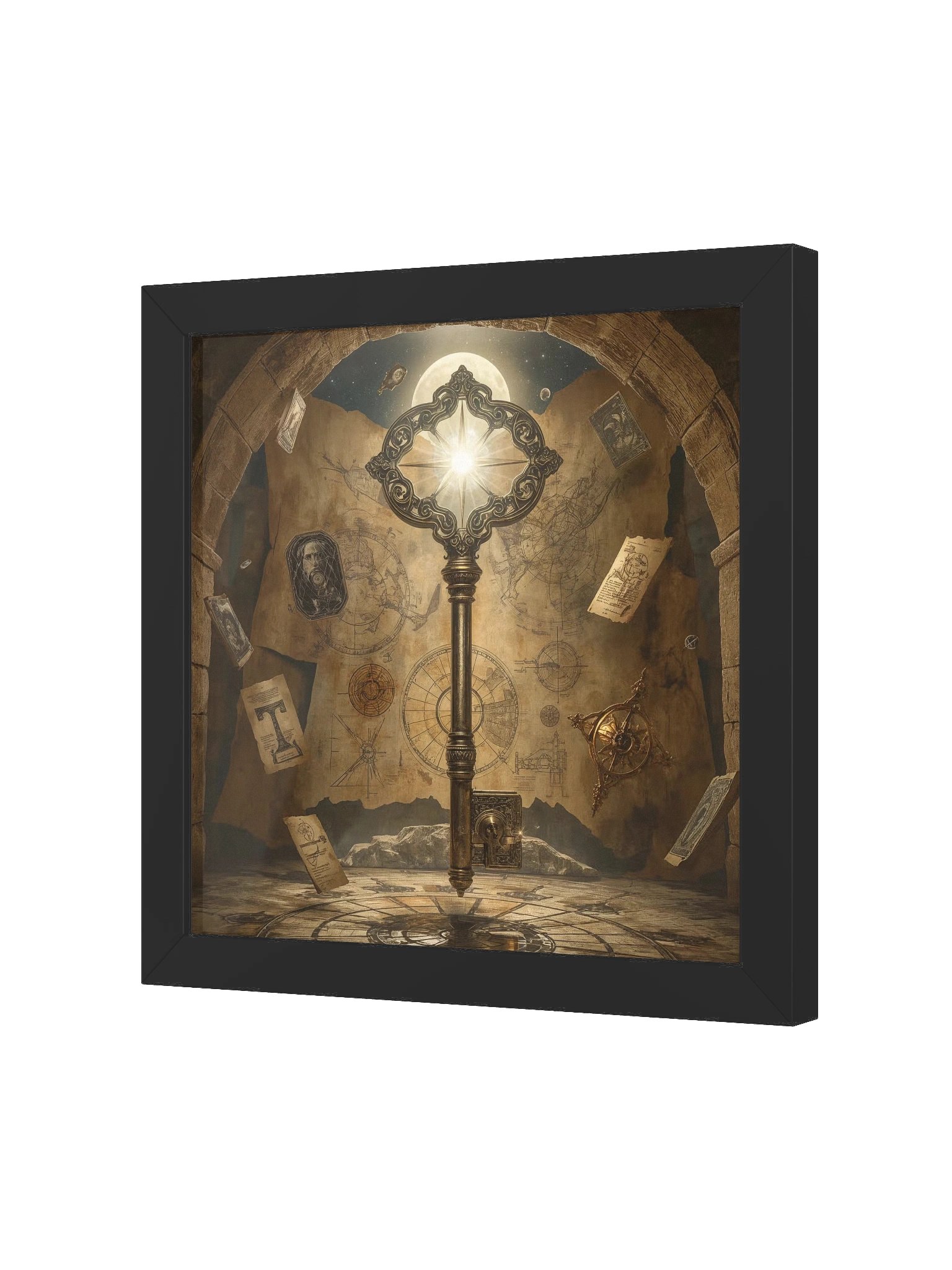 The Gatekeeper’s Key – Eternal Archive | Framed Square Poster (Black Frame) product image (6)