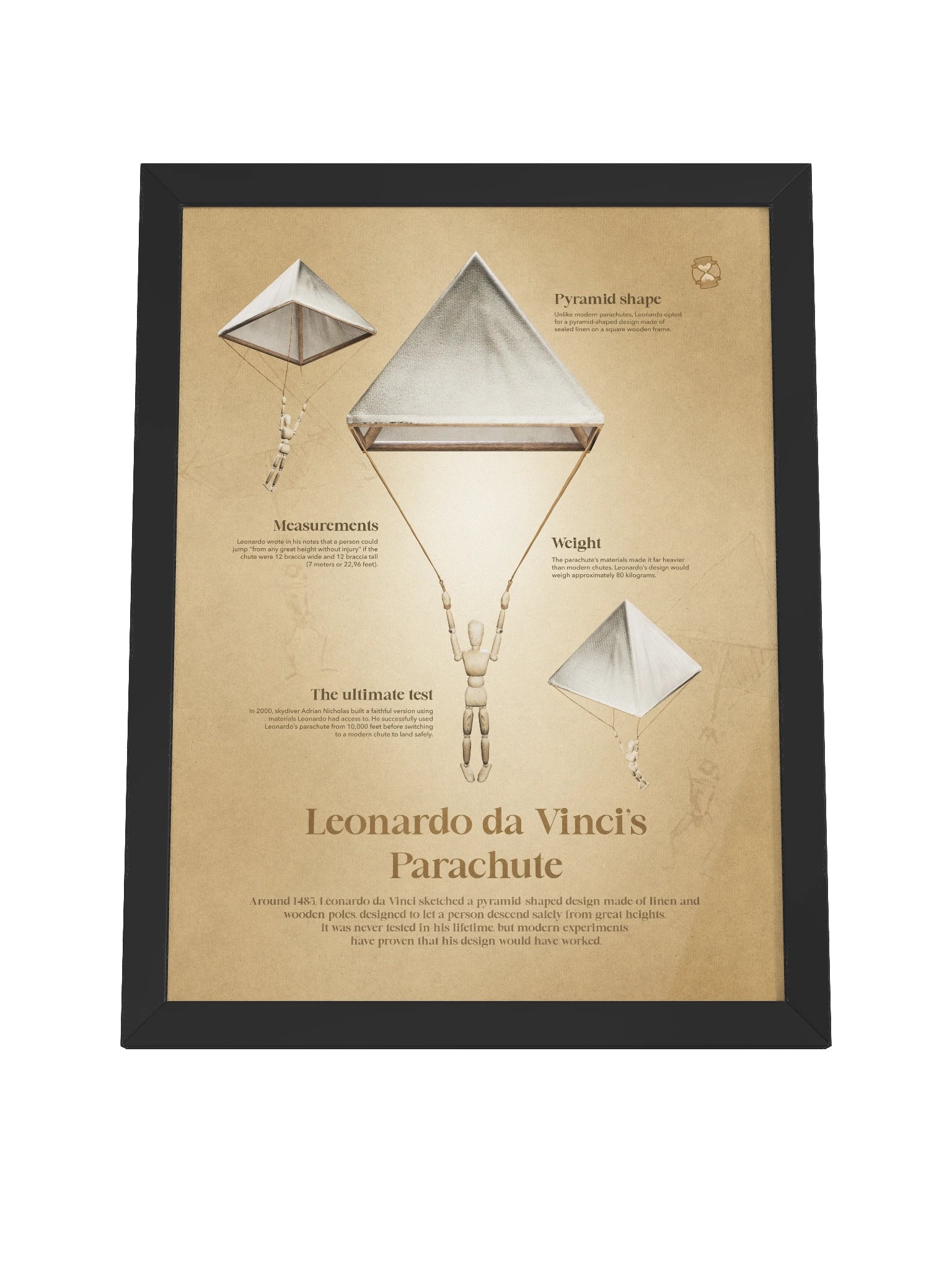 Leonardo da Vinci's Parachute (Framed poster) product image (6)