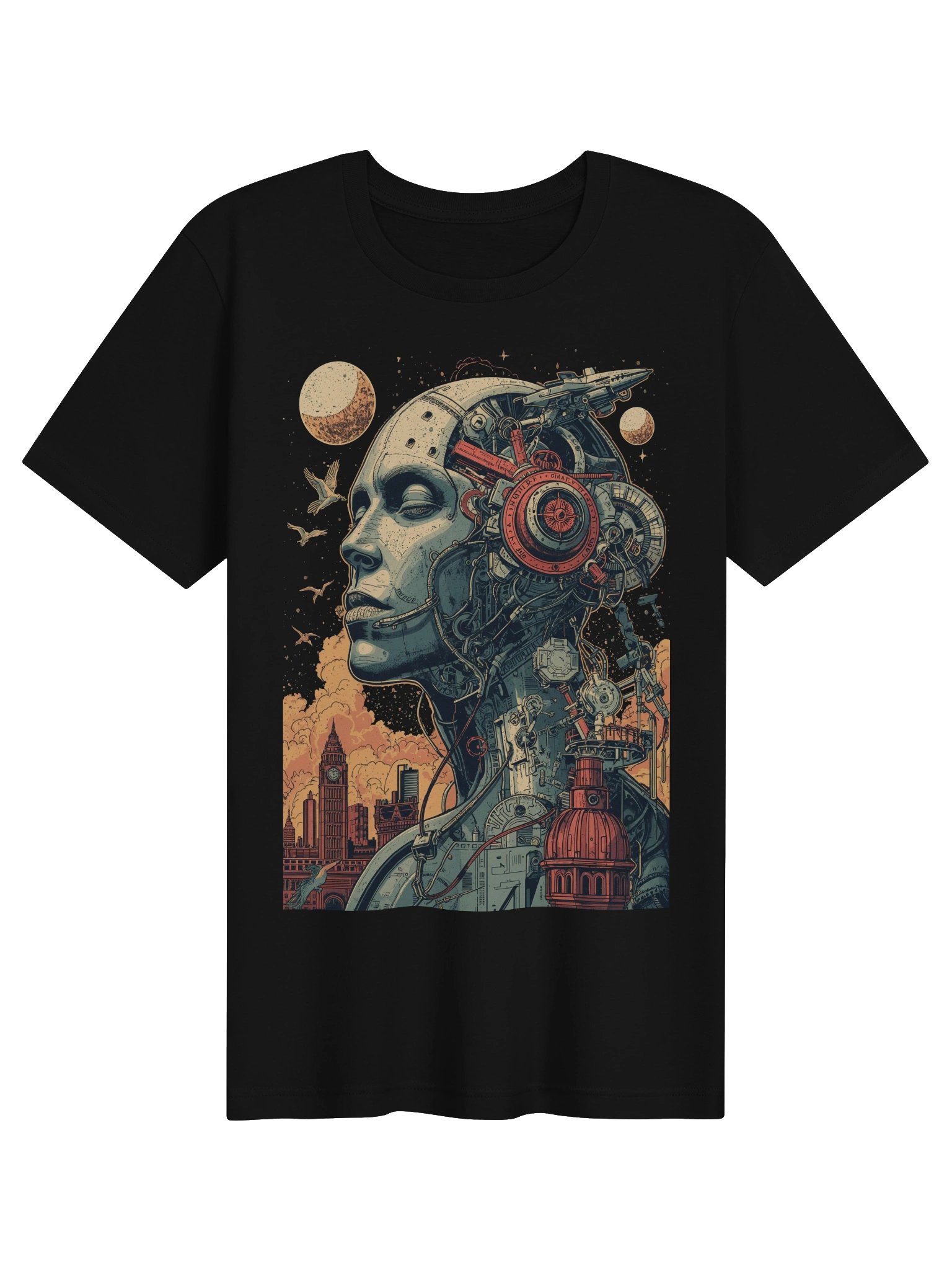 Cyborg Cosmos Skyline Lightweight T-Shirt product image (1)