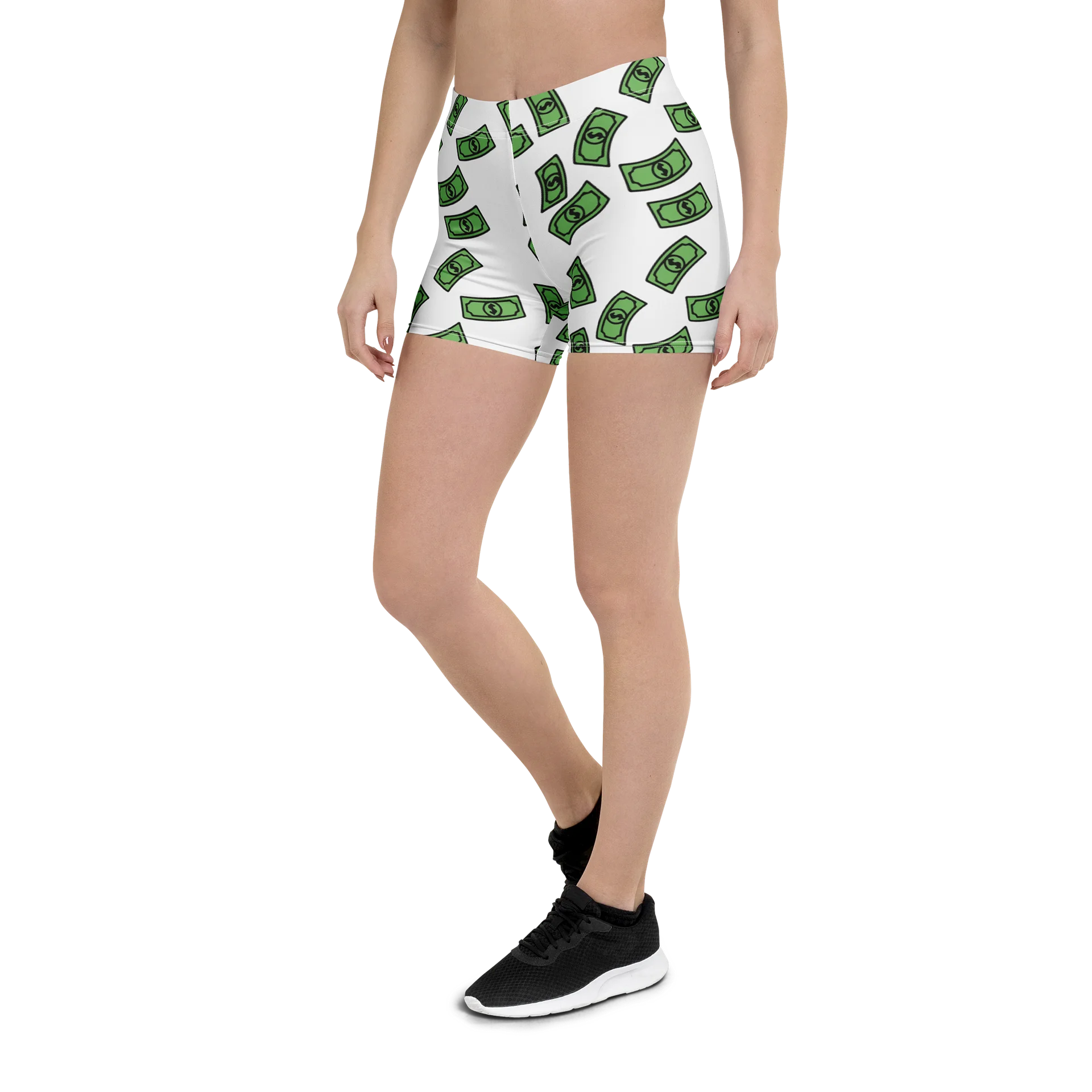 dollar bills ladies all over print shorts product image (6)