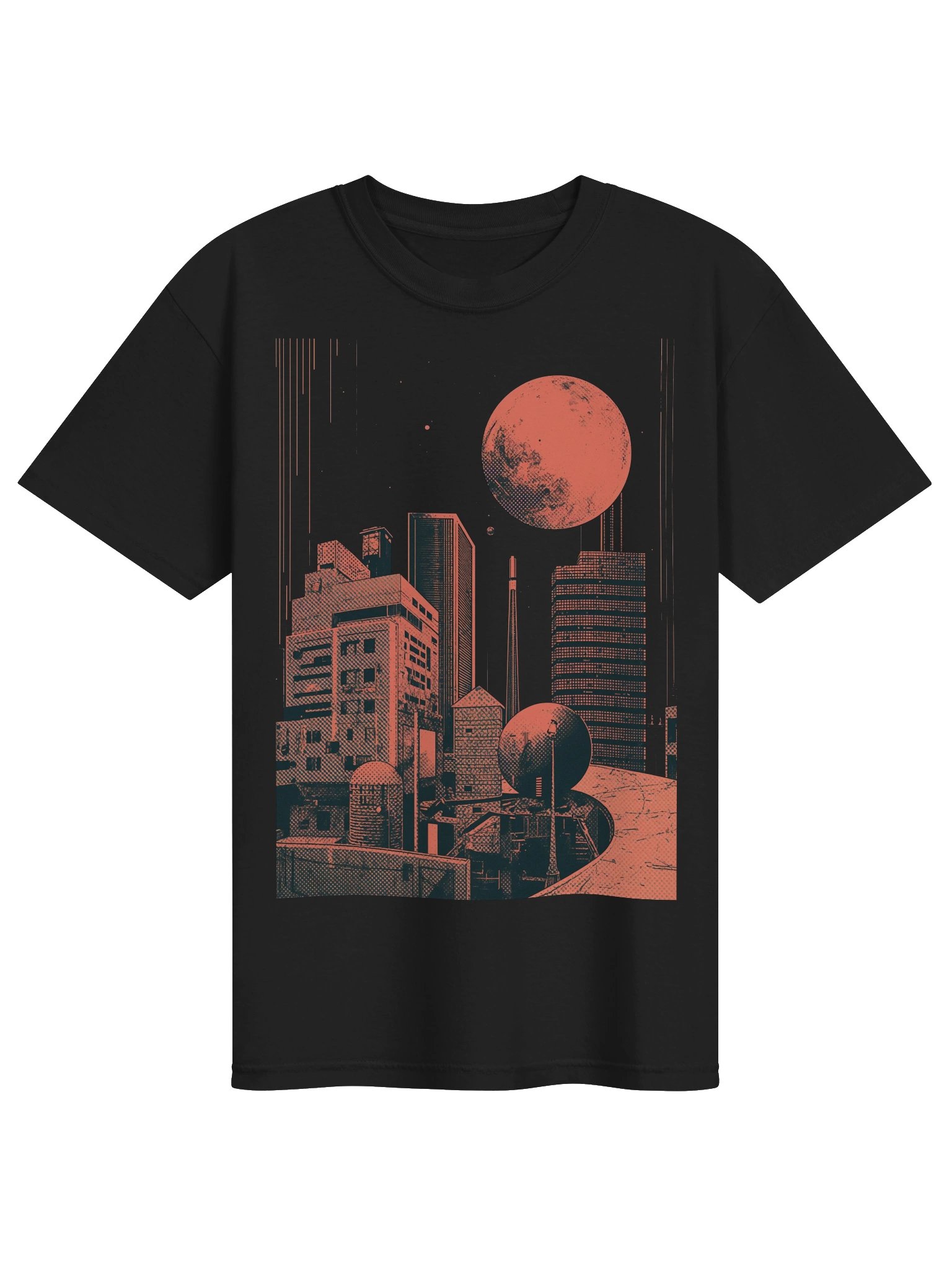 Retro Sci-Fi Skyline Heavyweight T-Shirt product image (1)