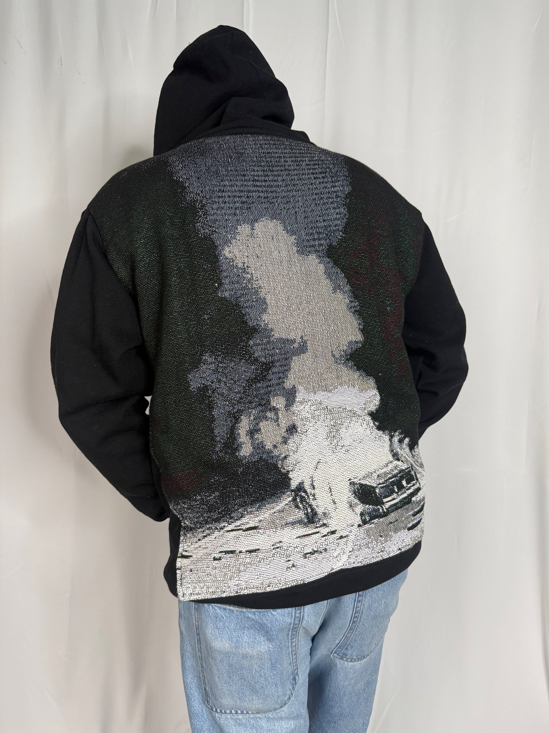 Unisex Tapestry burning car sweatshirt product image (3)