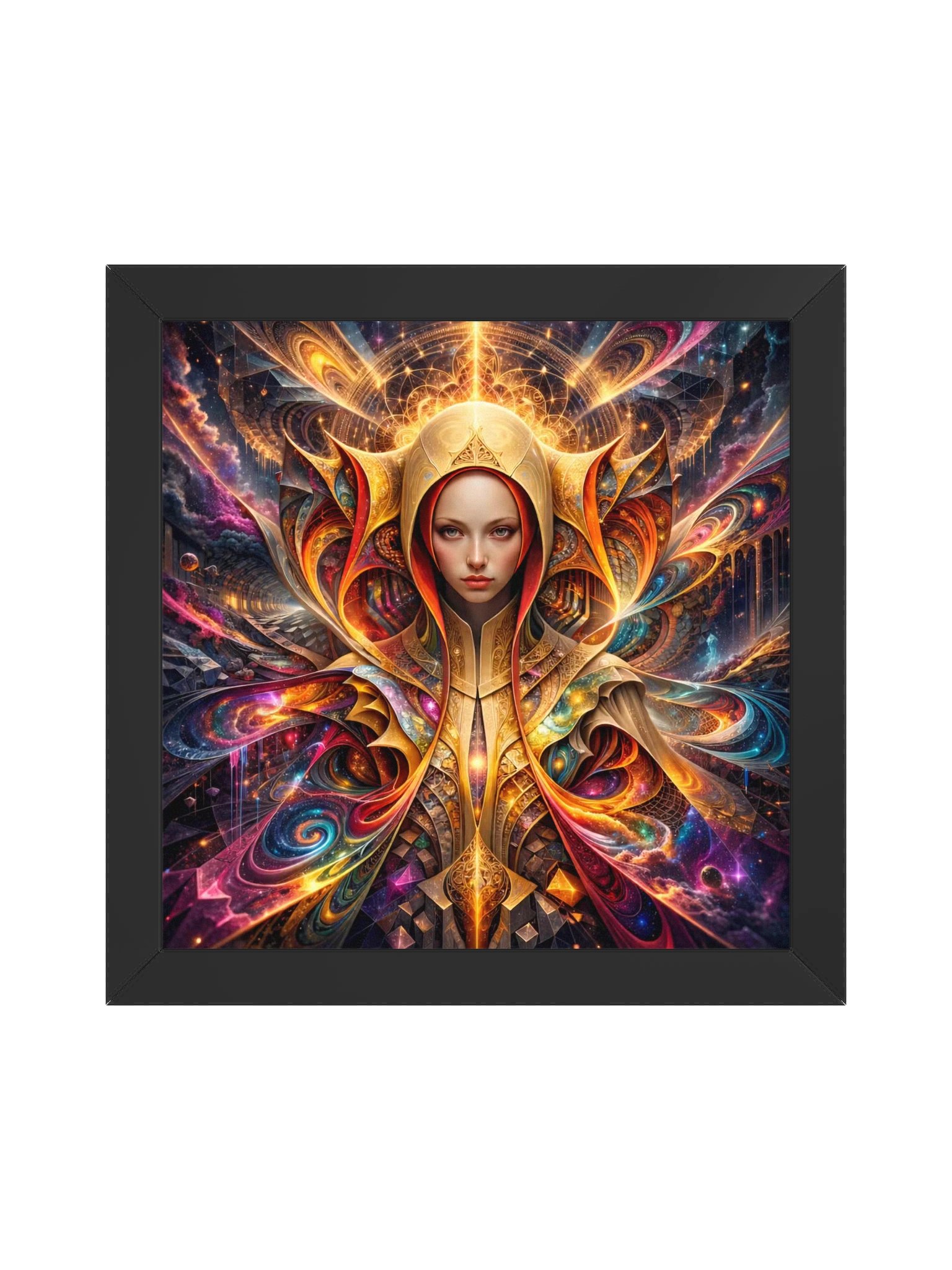 Visionary Psychedelic Oracle — Sacred Geometry Portrait product image (1)