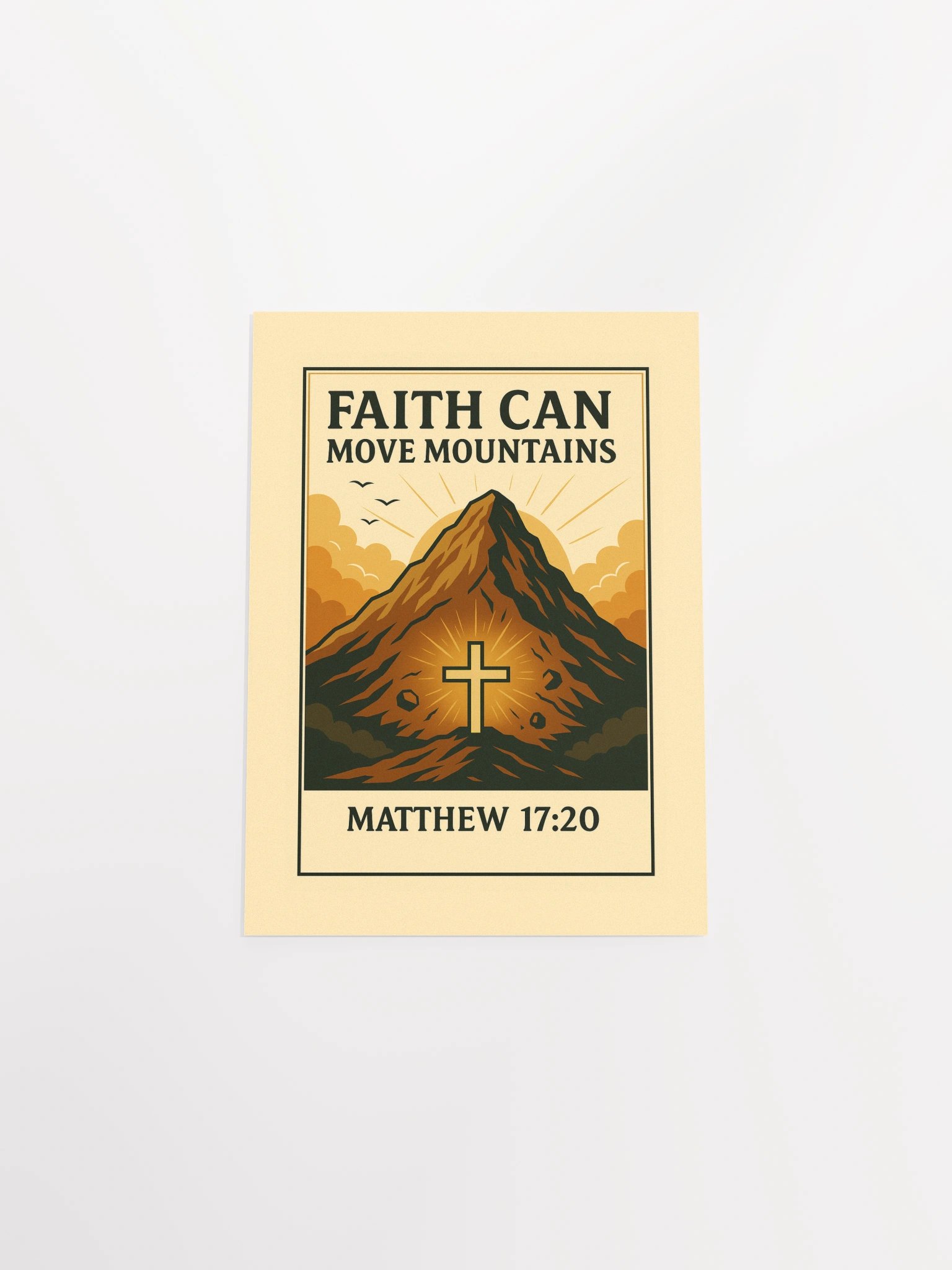 Matthew 17:20 Christian Poster – Faith Can Move Mountains Scripture Print product image (13)
