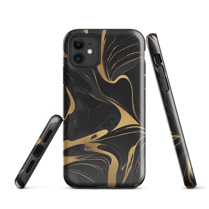 Tough Case for iPhone® – Liquid Gold on Onyx product image (1)