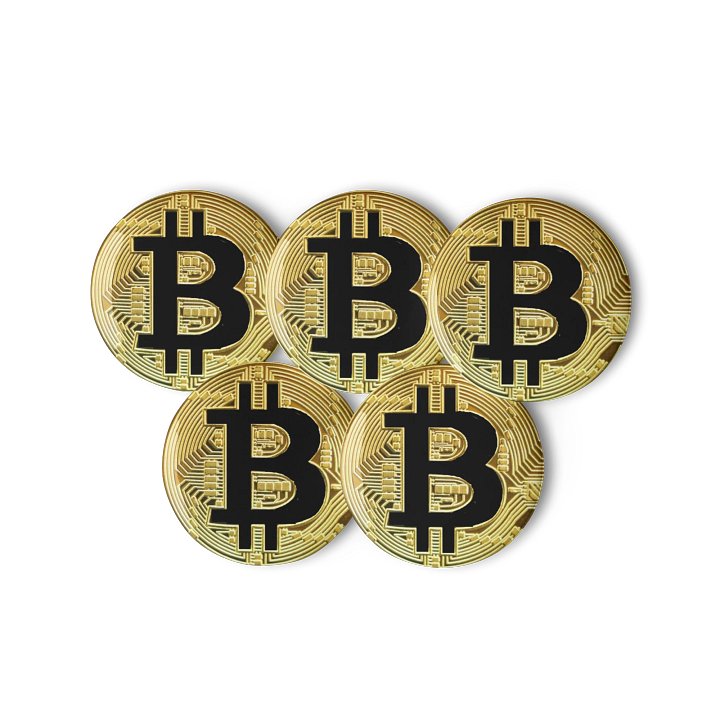 Set of 5 BITCOIN Pin-On Metal Buttons product image (3)