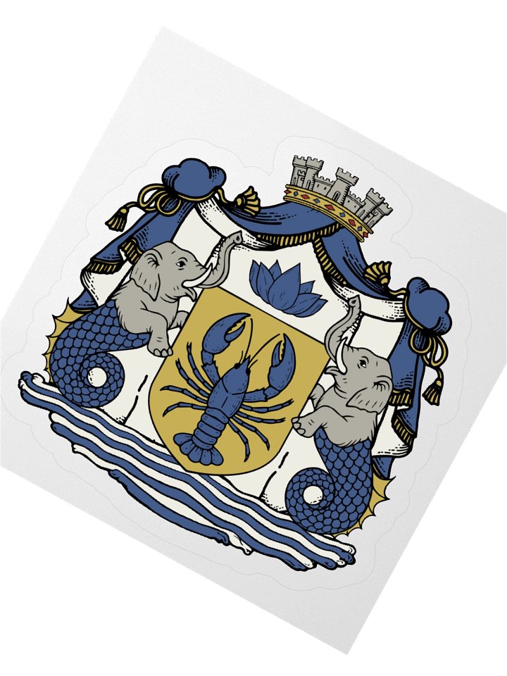 Blue Lobster Royal Arms Kiss Cut Sticker product image (4)