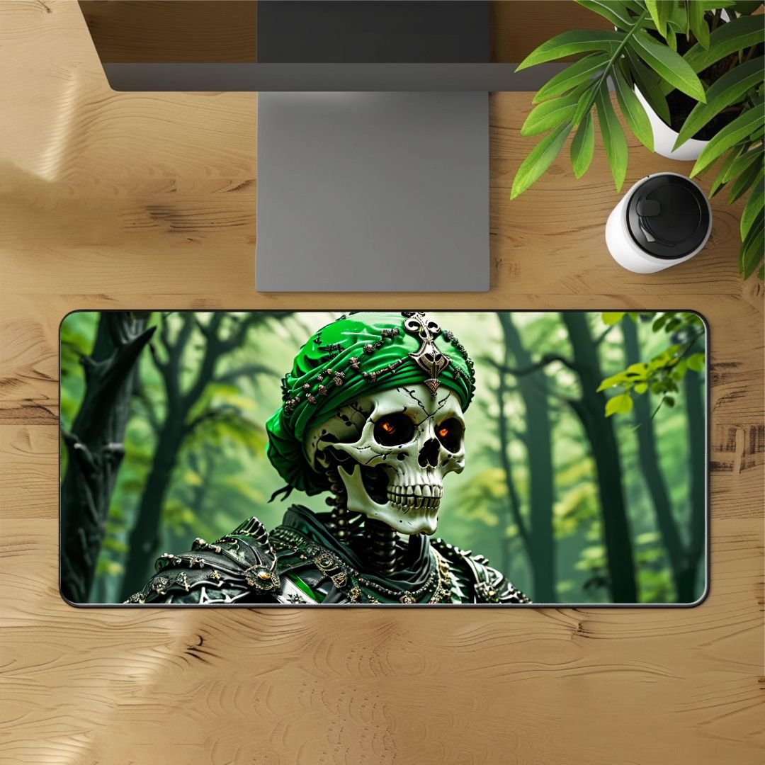 Mystical Skeleton Warrior Desk Mat – Regal and Mysterious product image (1)