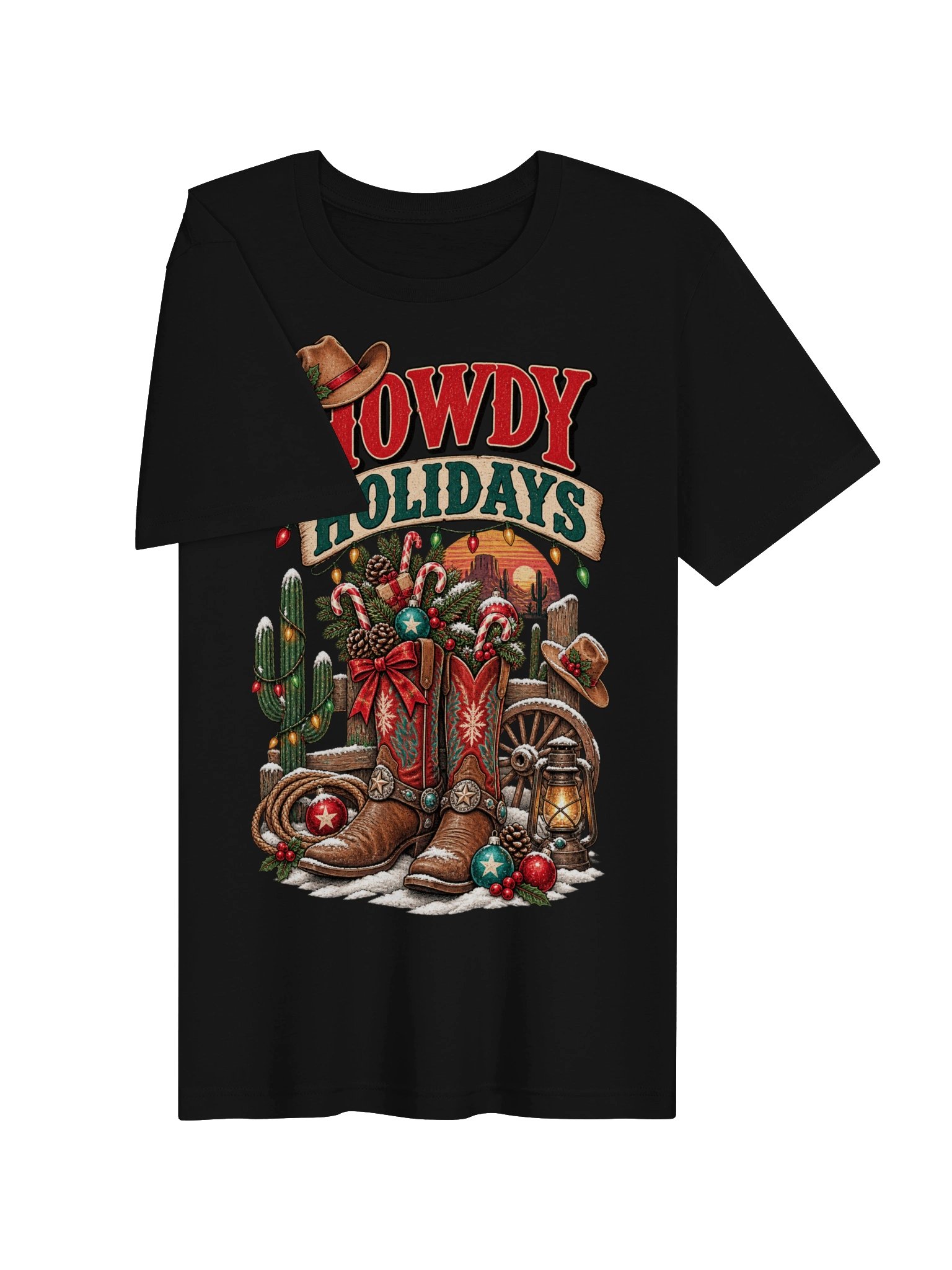 Howdy Holidays Western Christmas Shirt | Cowboy Christmas Graphic Tee product image (29)