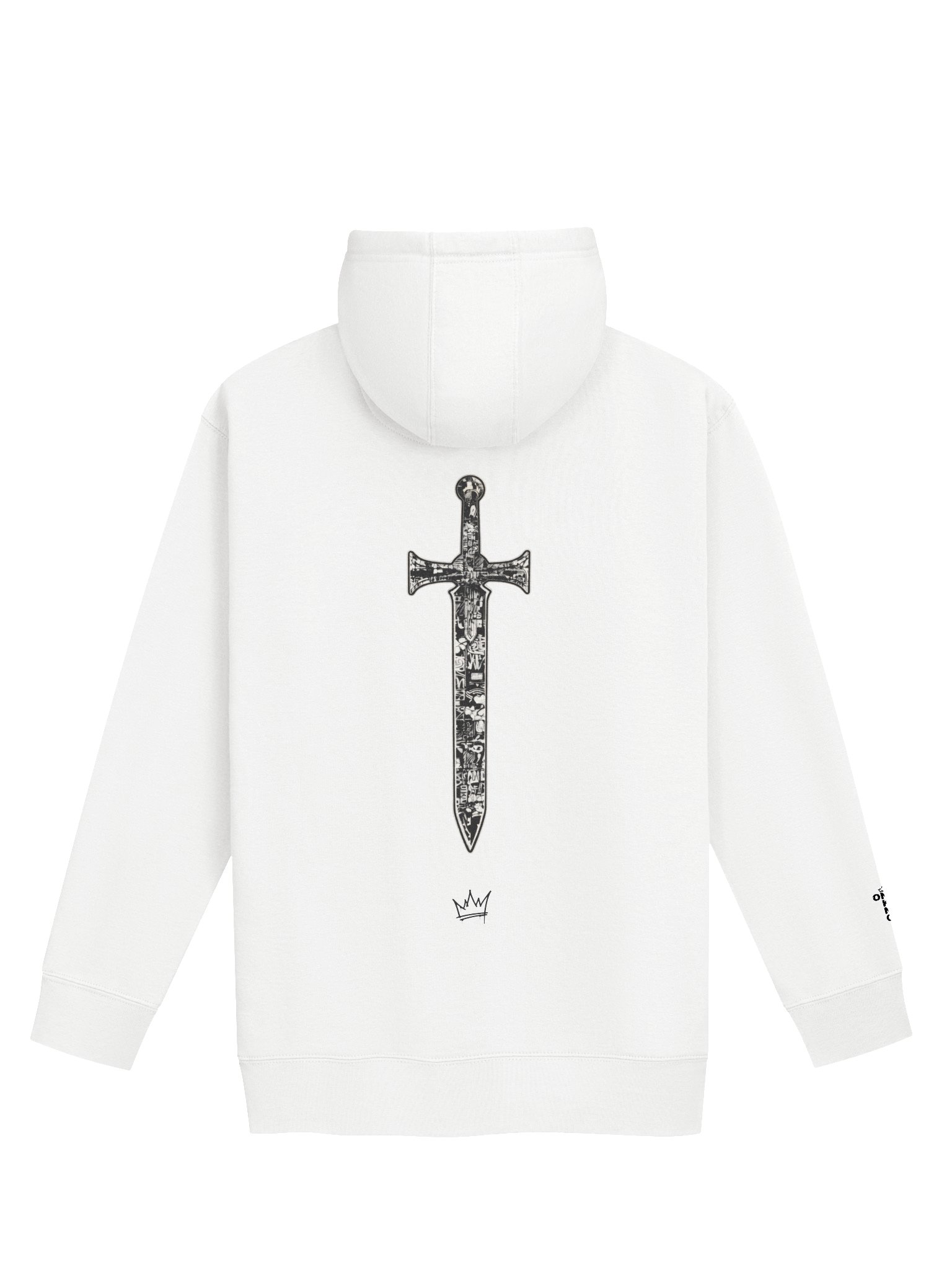 ONE KING Crusader Oakeshott Premium Soft Blend Hoodie with embroidered sleeve logo black print product image (1)