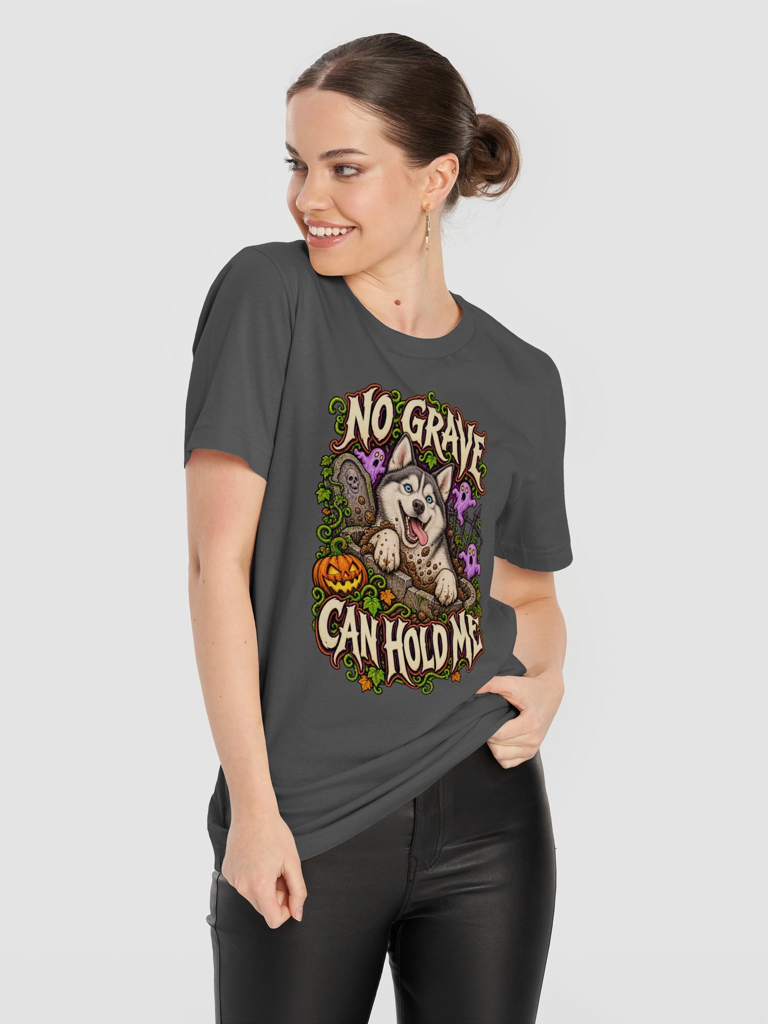 Siberian Husky Halloween T-Shirt – No Grave Can Hold Me product image (10)