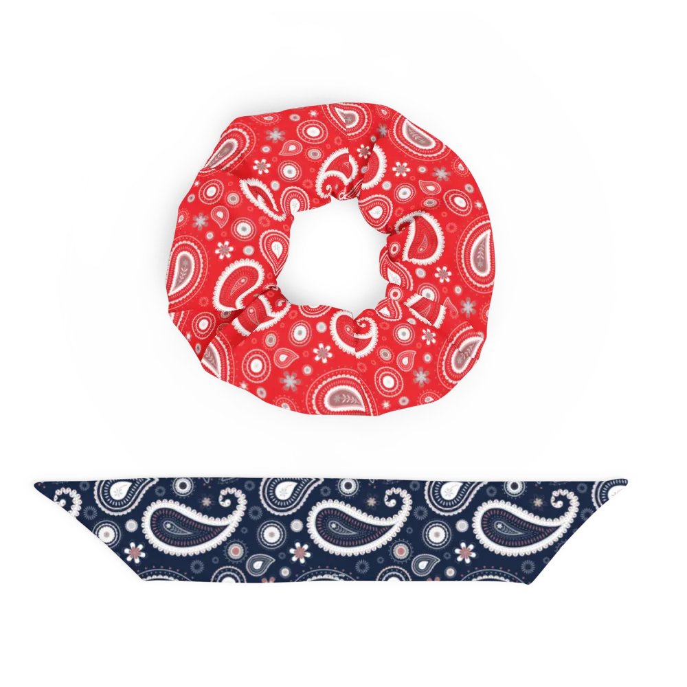 Red/Navy Paisley Dreams All-Over Print Scrunchie product image (11)