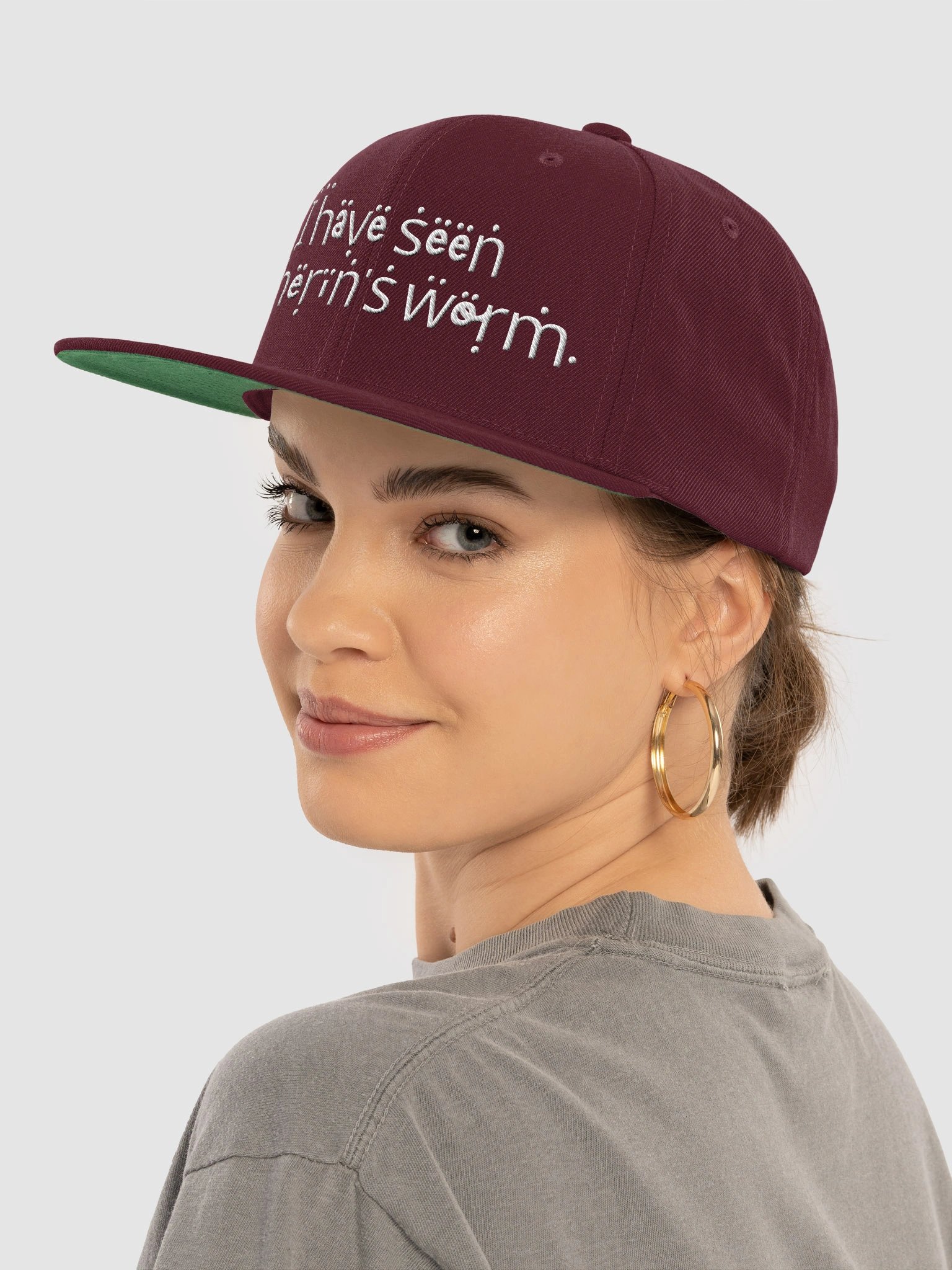 Cheerful Worm Wool Blend Snapback Cap product image (5)