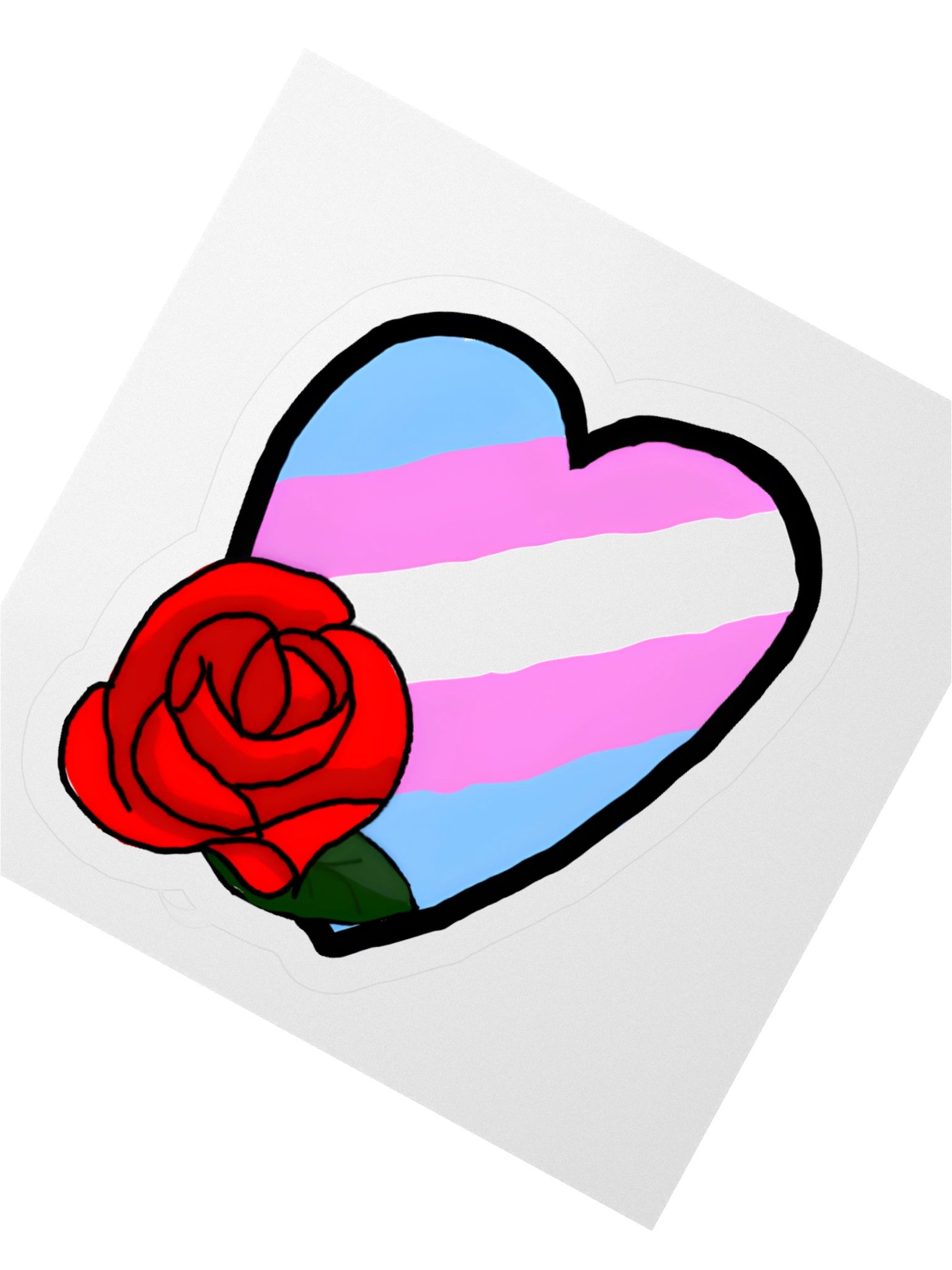 Rose Trans Pride Heart Stickers product image (2)