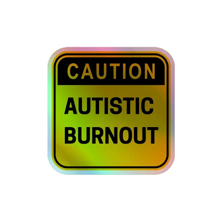 CAUTION: ASD BURNOUT holographic sticker product image (2)