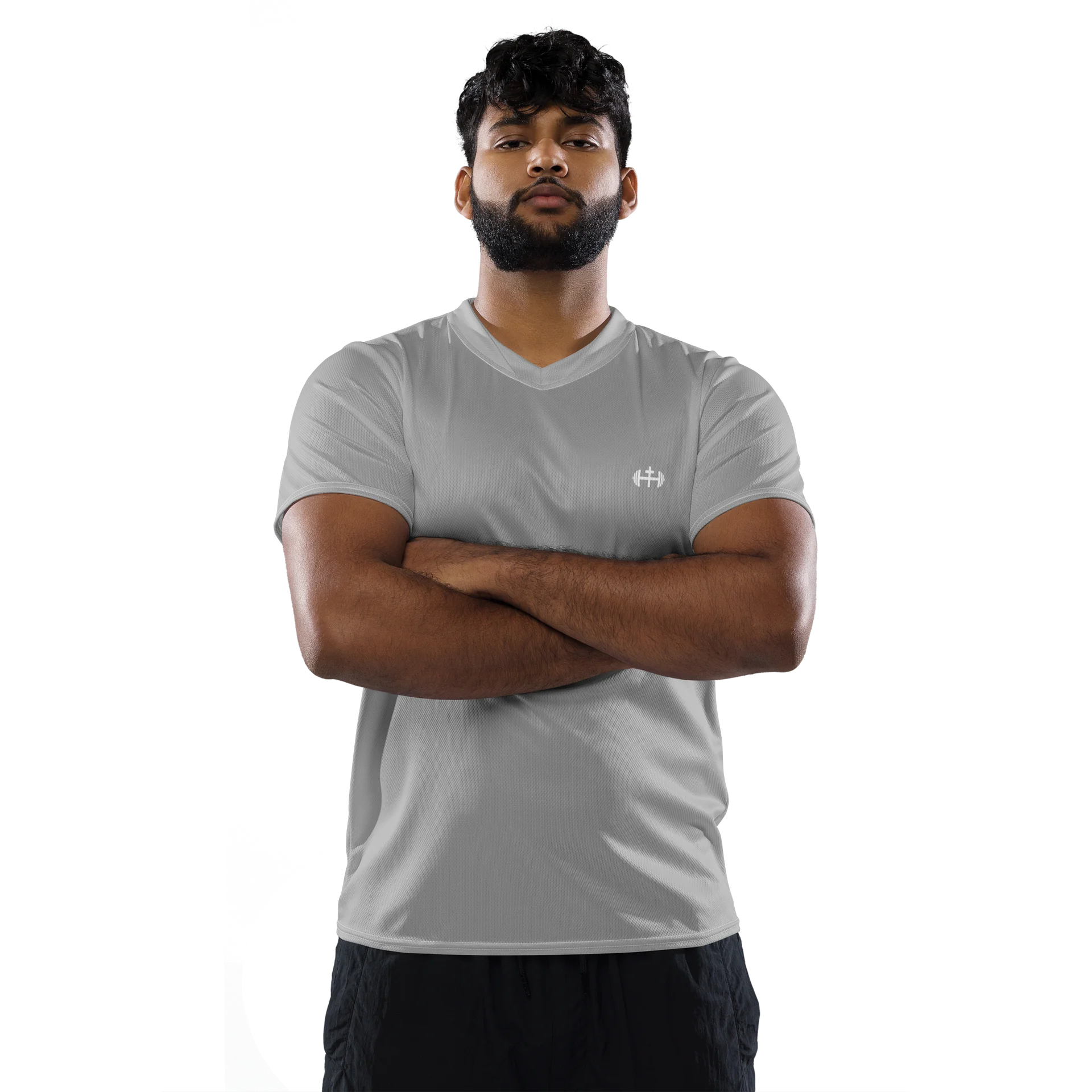 His House Mens Performance V-Neck T-Shirt - Silver product image (2)