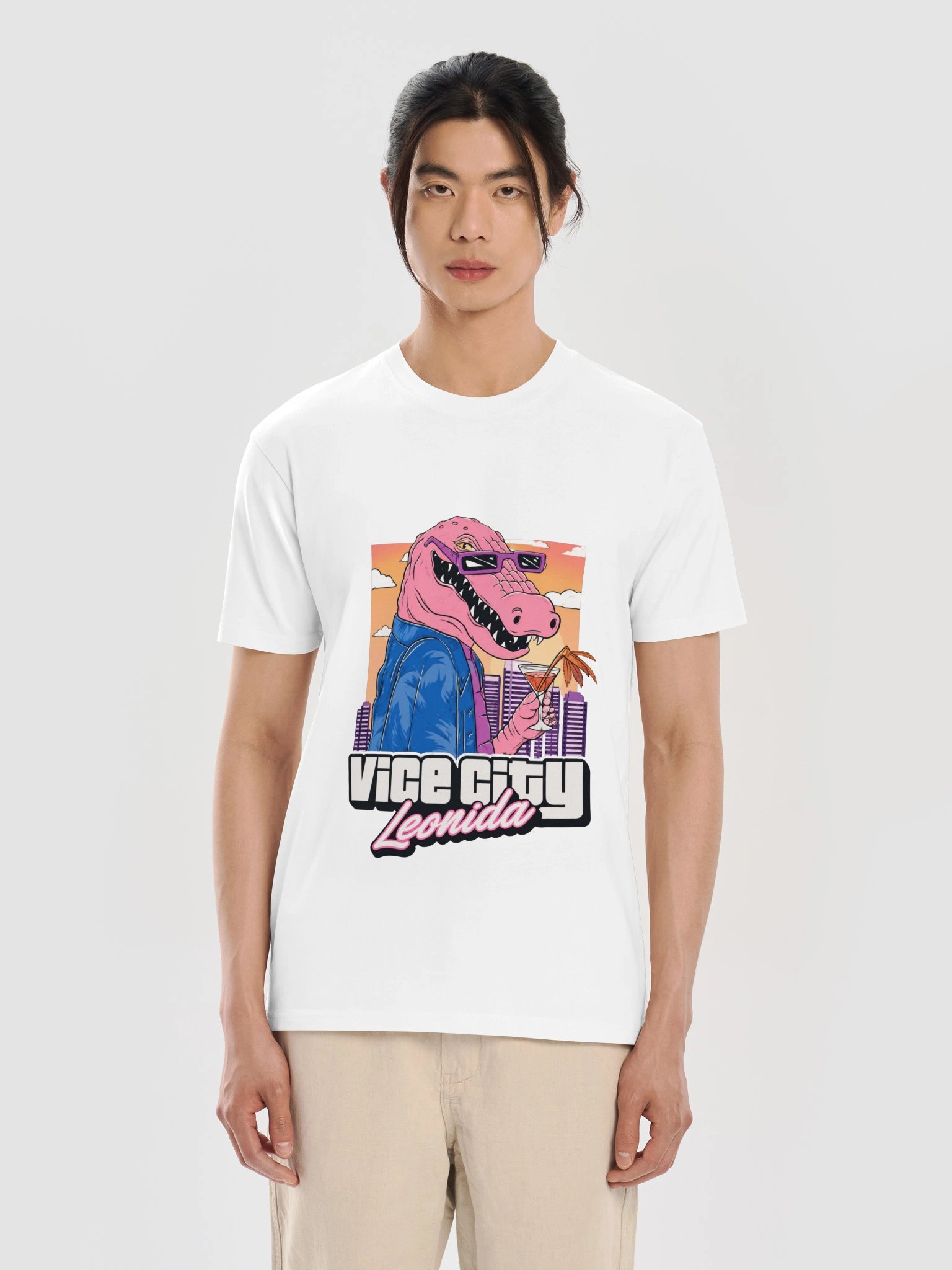Retro Pink Gator Vice City Tee | Inspired by Jason's Look in GTA VI product image (5)