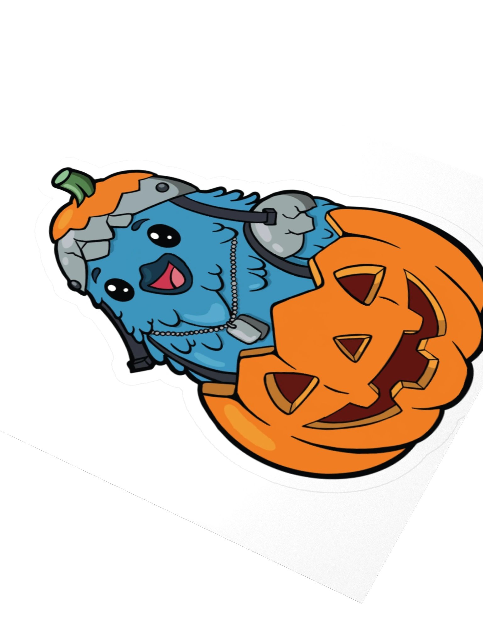 Battle Chicken Jack O Lantern Sticker product image (3)