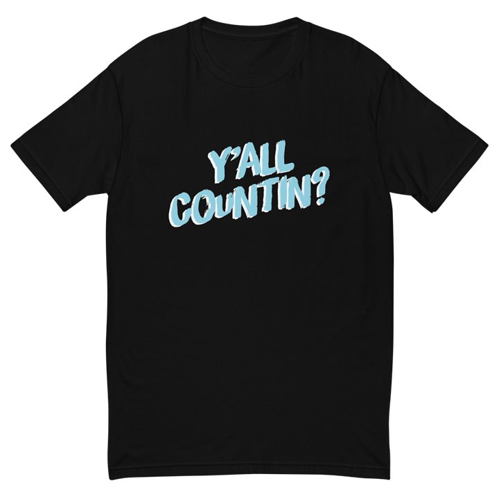 Yall Countin? T-Shirt - Blue and Black product image (1)