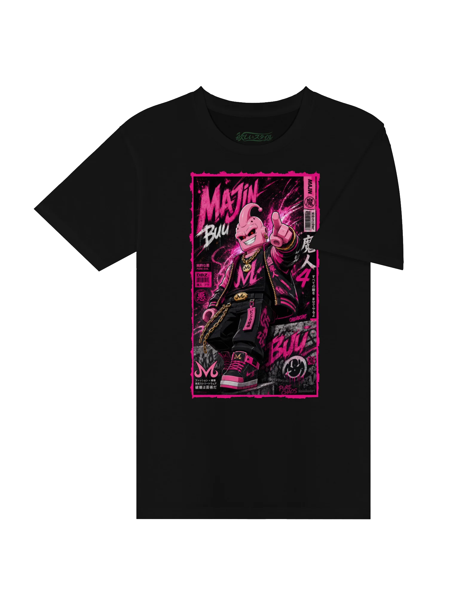 Majin Buu Lego-Style Neon Graffiti Streetwear Tee product image (10)