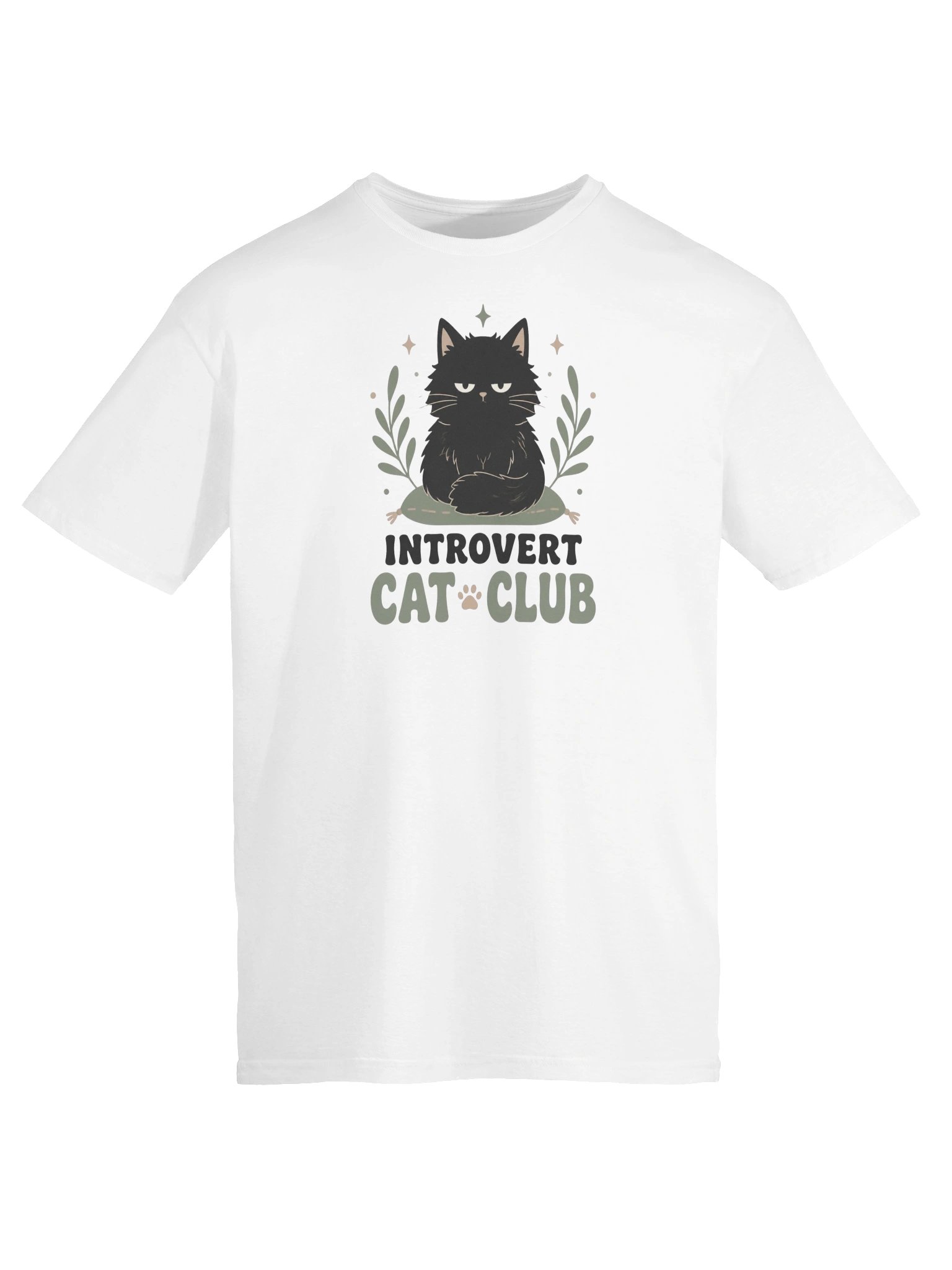 Introvert Cat Club T-Shirt – Funny Black Cat Design for Introverts and Cat Lovers product image (5)