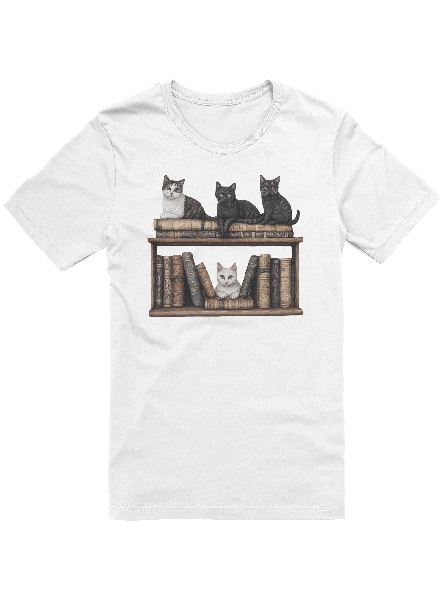 Bookcase Cats T-Shirt product image (3)