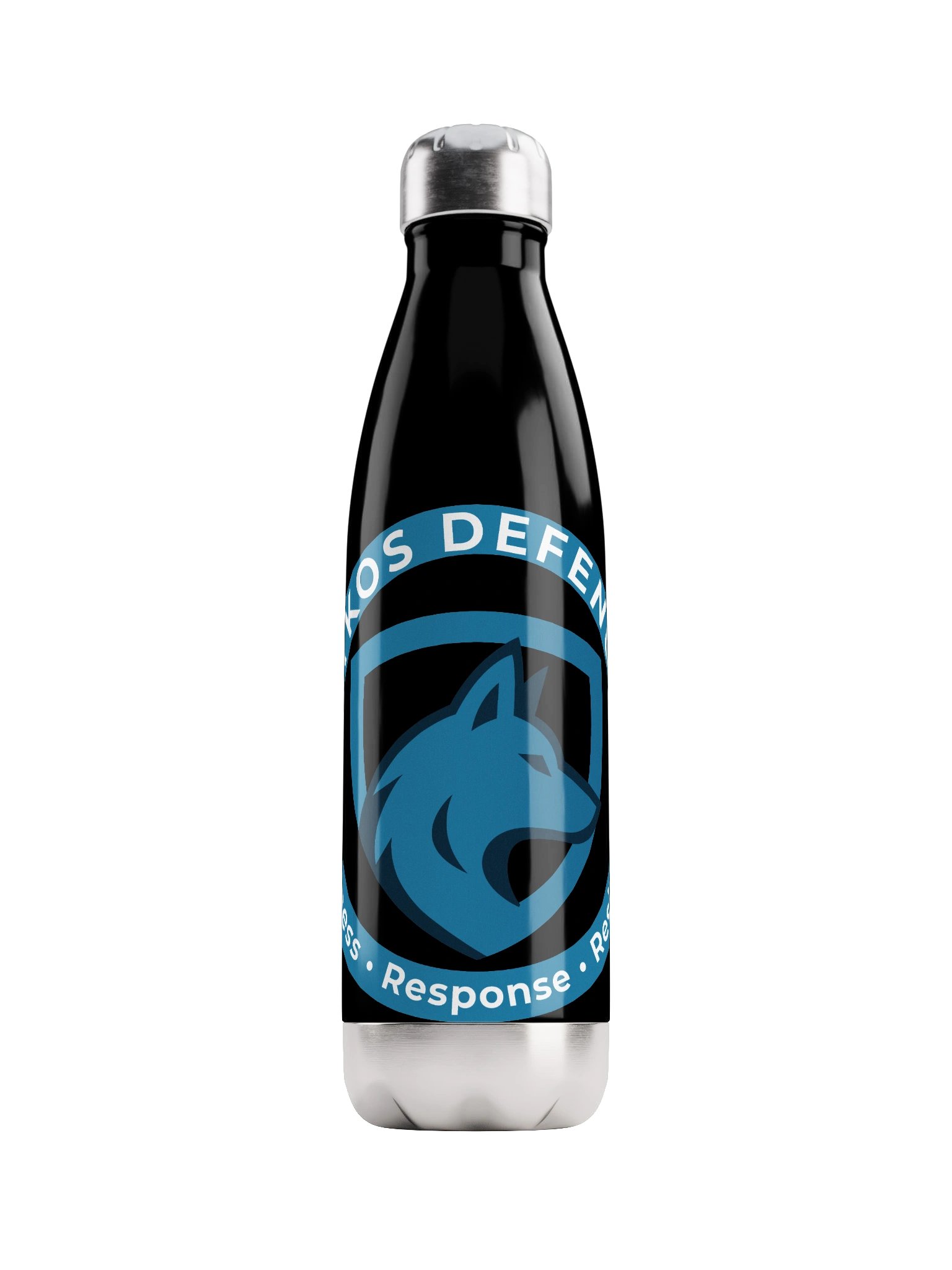 Lykos Defence Wolf Logo Stainless Steel Water Bottle product image (1)