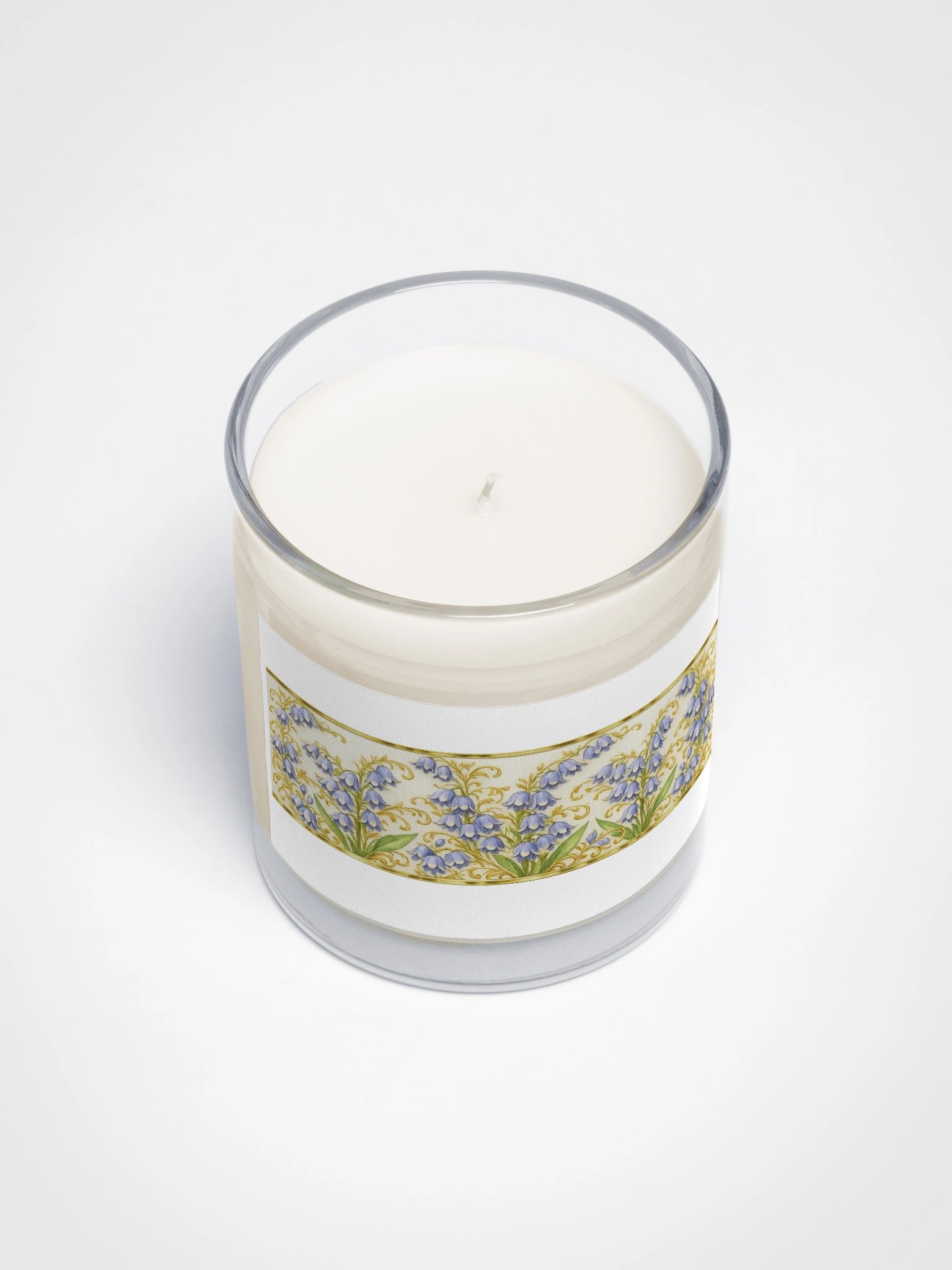 Bellflower Frieze Candle — Gold-Scroll Floral Trim product image (3)