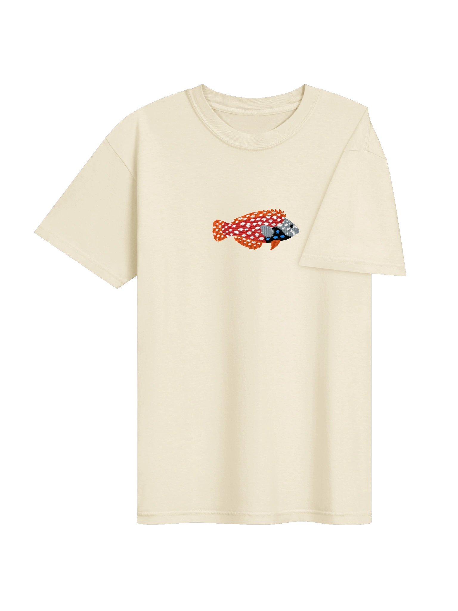 Blue Star Leopard Wrasse Embroidered Shirt | Macropharyngodon bipartitus Reef Fish Tee | Saltwater Aquarium Apparel product image (8)