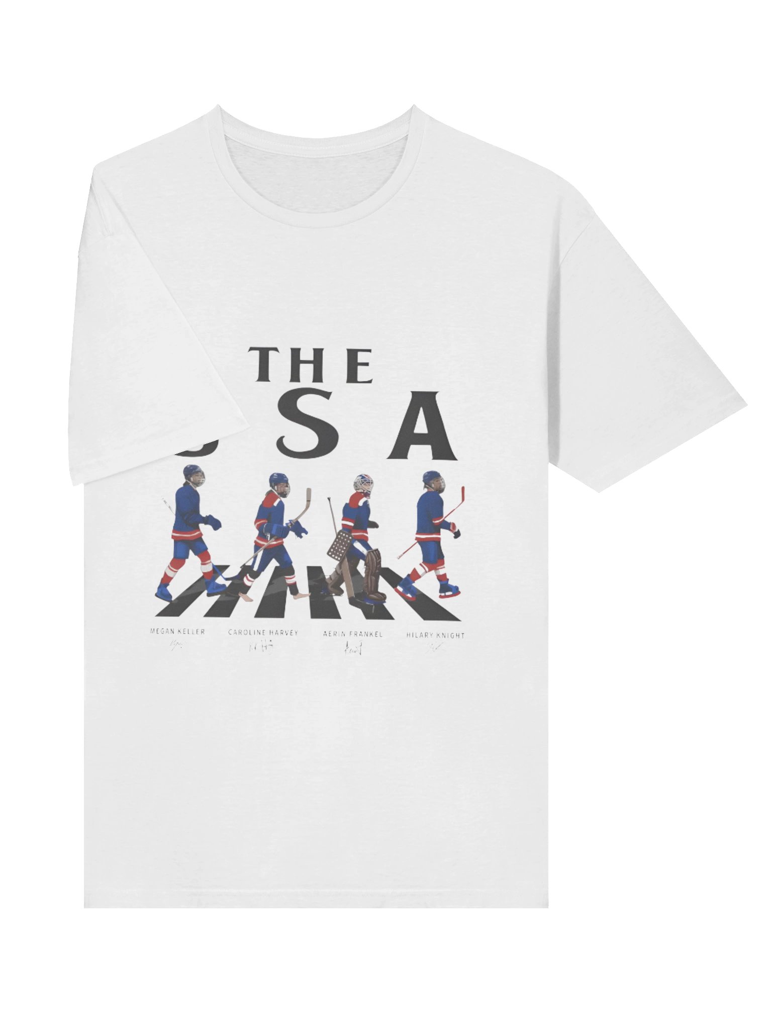 USA Women Ice Hockey Walking Road Signatures T-Shirt product image (3)