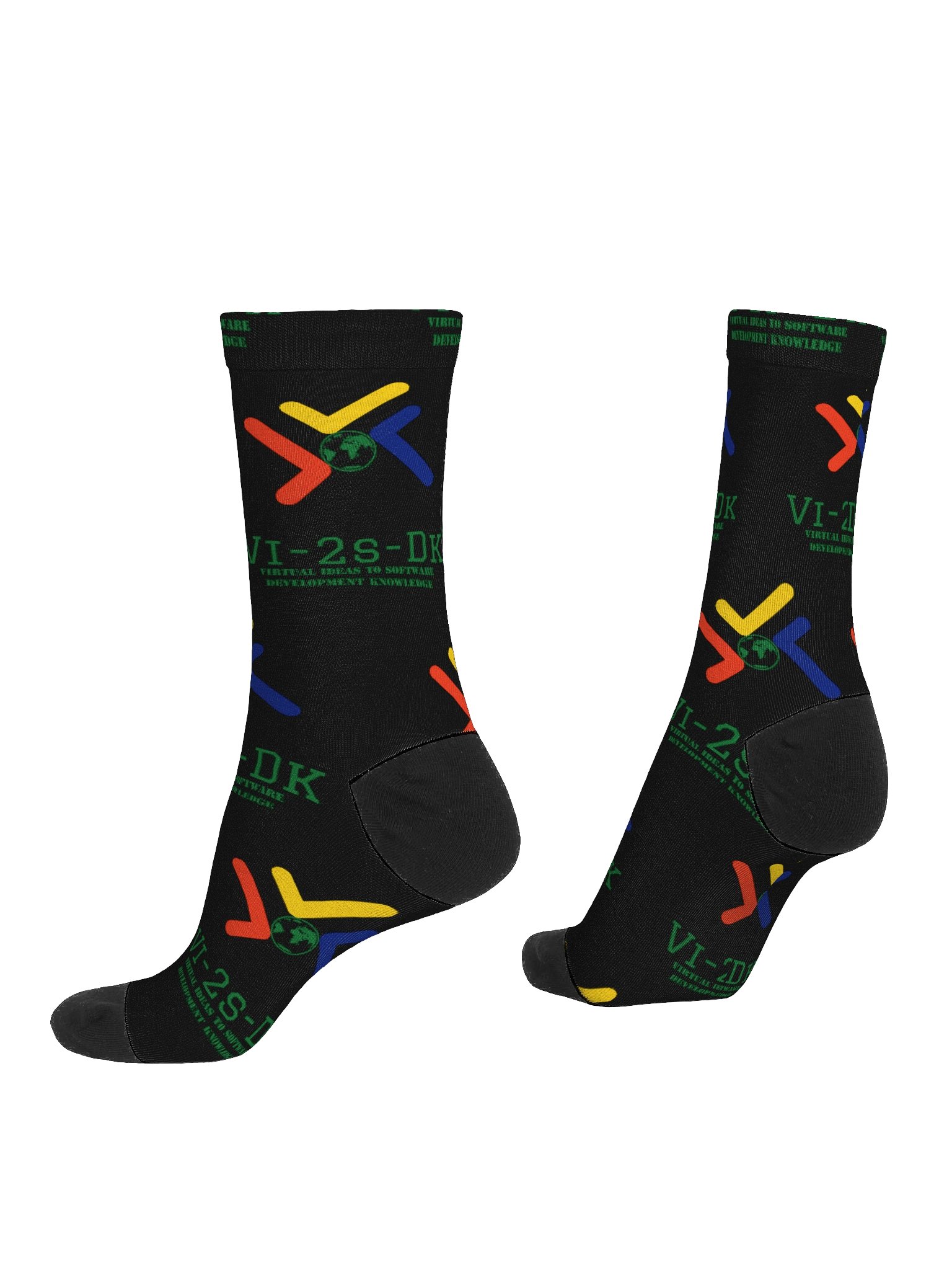Black Vi-2s-Dk Symmetric Splendor Crew Socks product image (4)