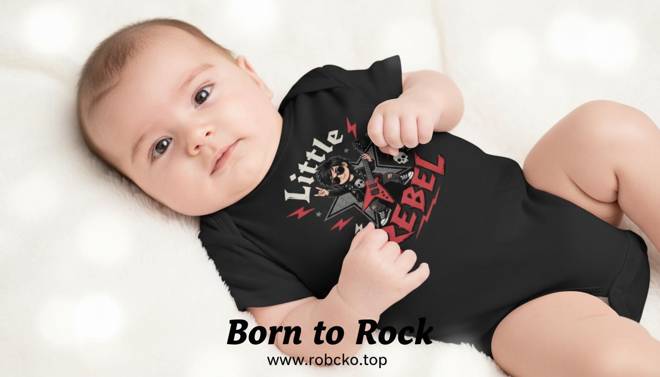 "LITTLE REBEL" Baby Jersey Bodysuit product image (3)