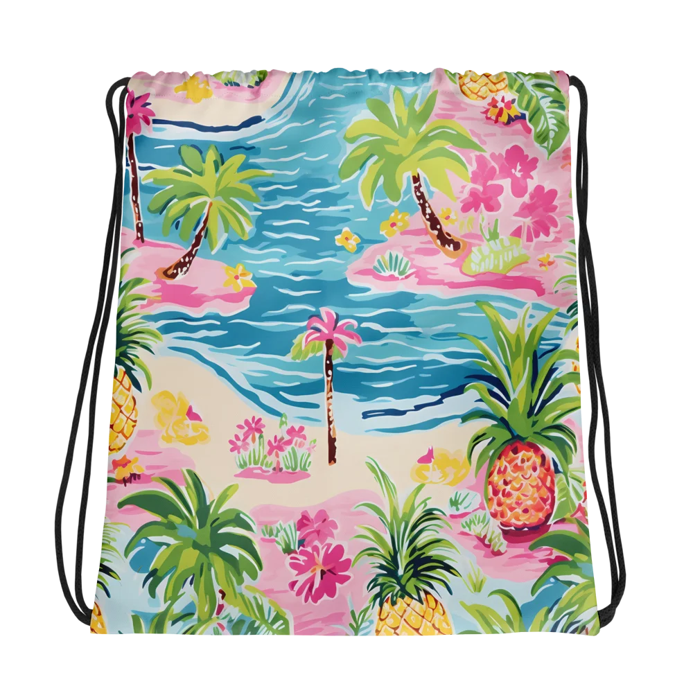 Tropical Island Paradise Drawstring Backpack product image (1)