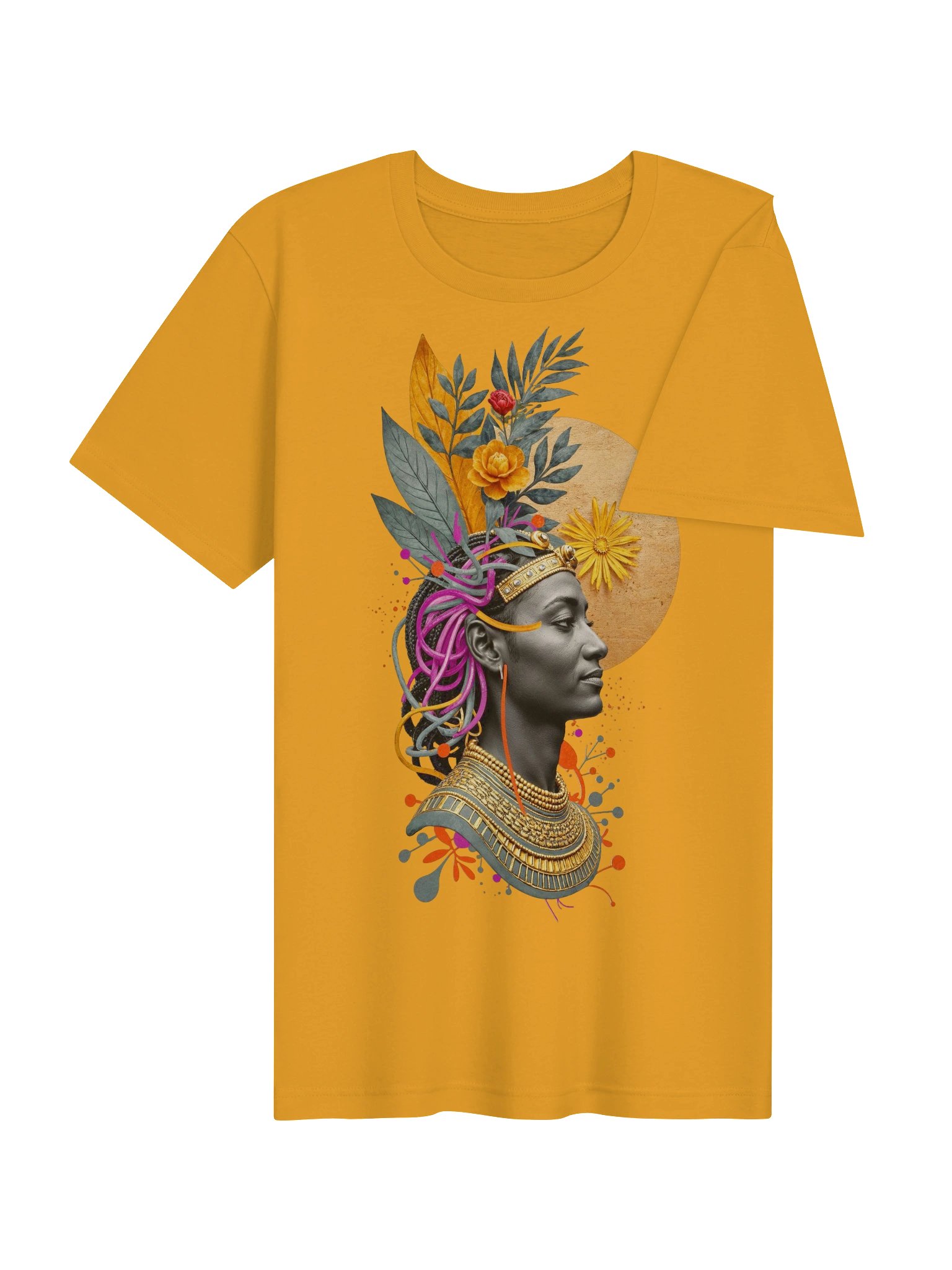 Golden Botanical Goddess Portrait Tee product image (74)
