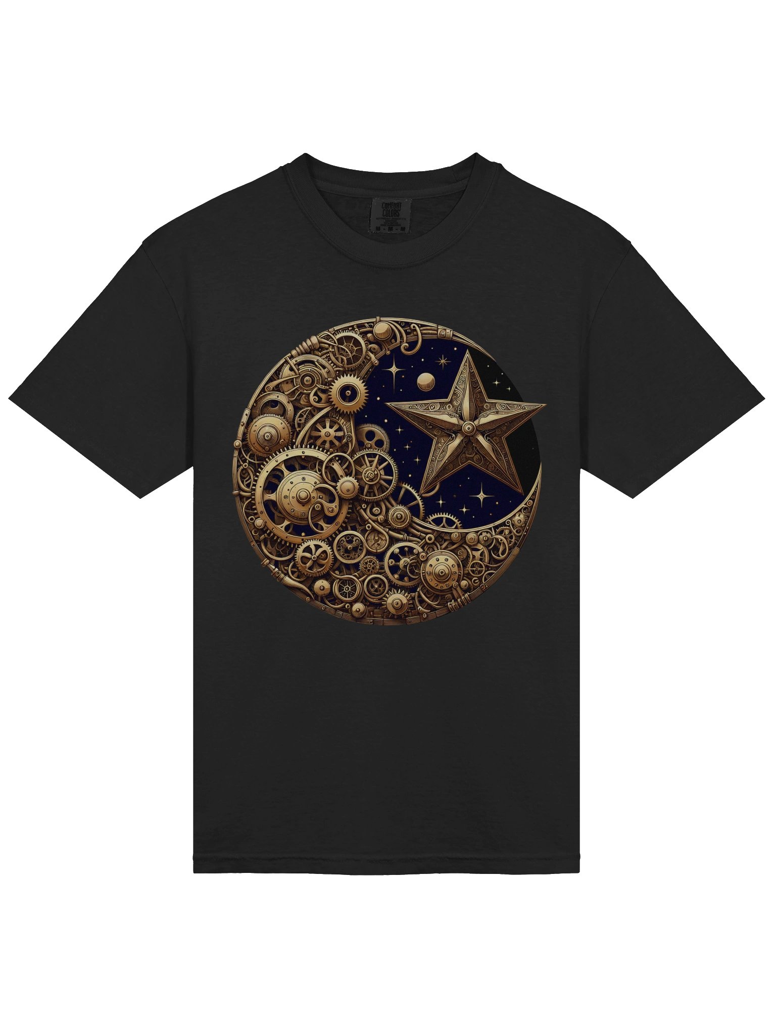 ⚙️ Steampunk Moon & Star T-Shirt – Celestial Gear Design | Retro Futuristic Clockwork Cosmos Tee product image (11)
