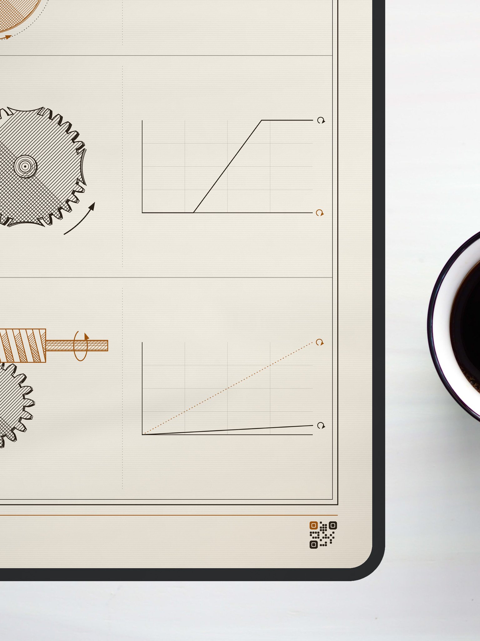 Mechanical atlas desk mat, 31.5 x 15.5 in · MOTION product image (3)