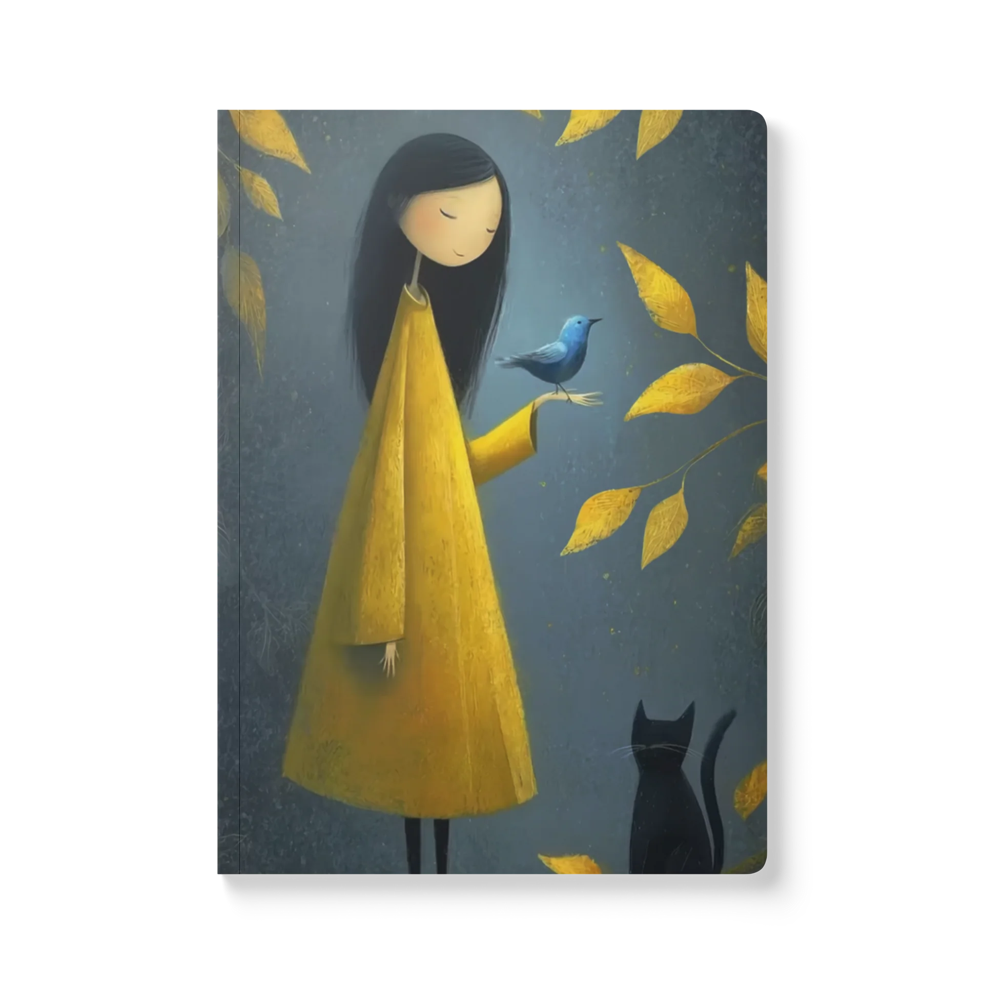 Serene Whimsy Journal — Blue Bird & Black Cat product image (1)