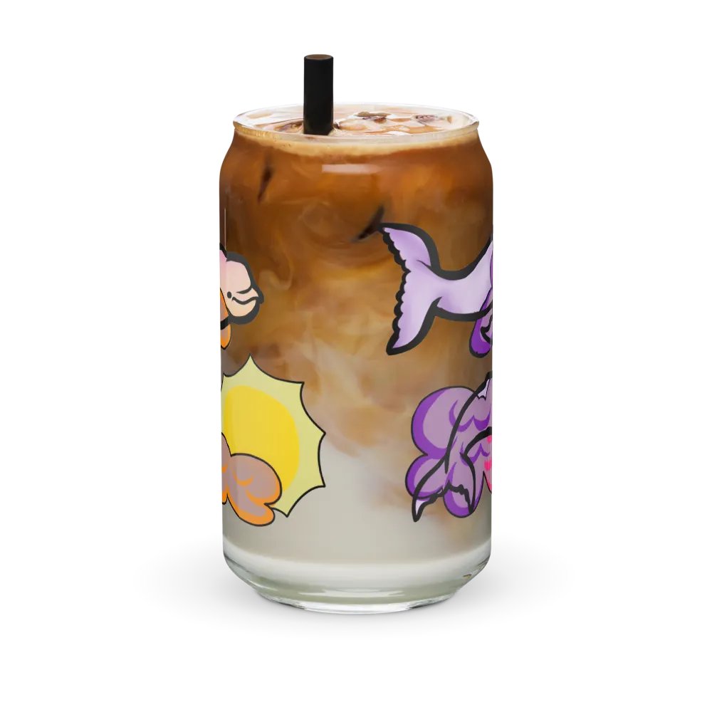 sunset beluga whales can-shaped glass product image (11)