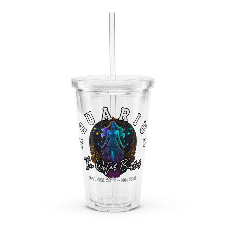 Aquarius - Zodiac Double Wall Clear Plastic Tumbler product image (1)