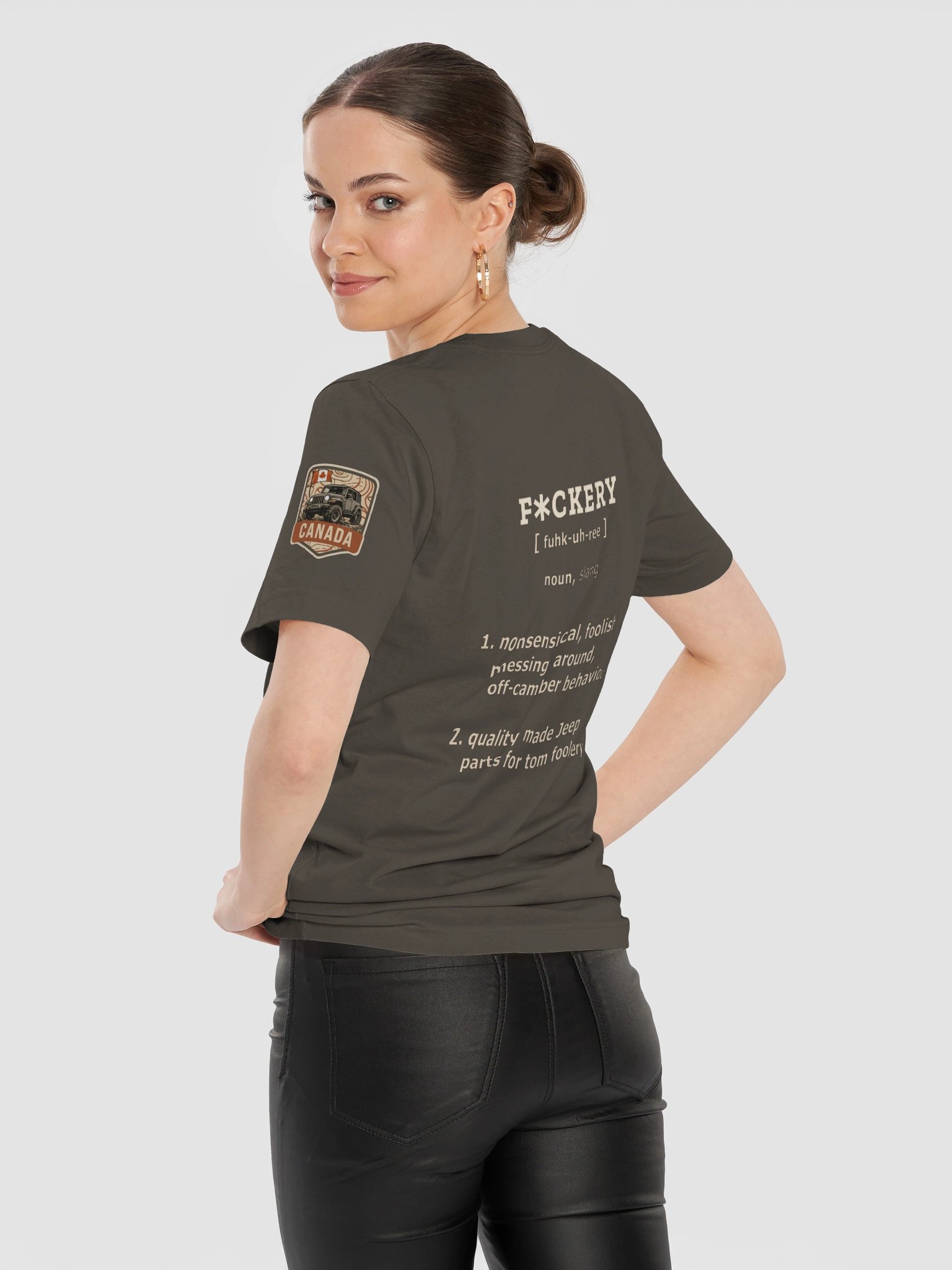 Unisex t-shirt with F*ckery Text Logo (Dark colours) - Clean product image (7)