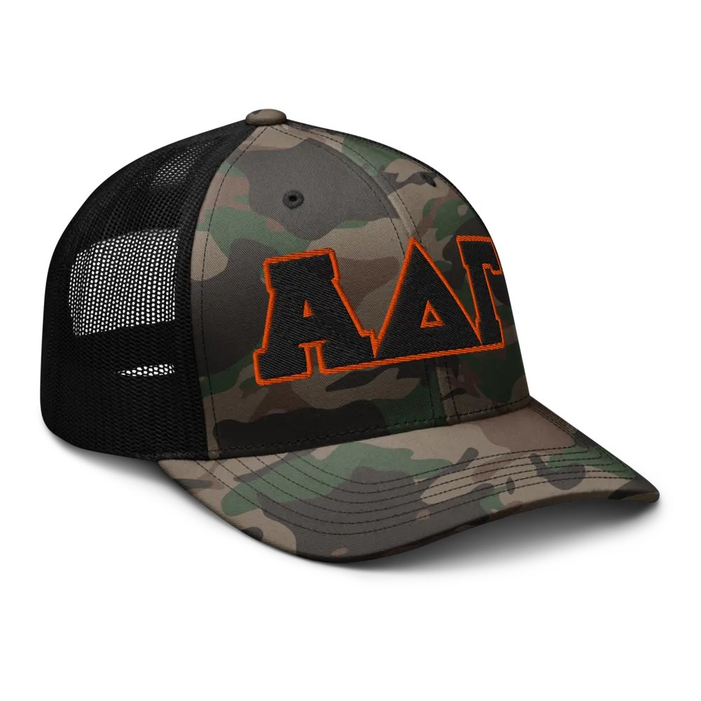 Alpha Delta Gamma Camo Trucker Hat product image (6)
