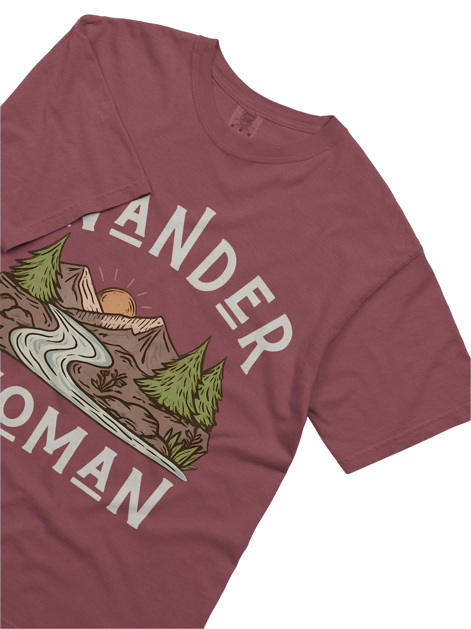 Wander Woman T-Shirt – Retro Nature Mountain Stream & Hiking Trail Apparel product image (18)