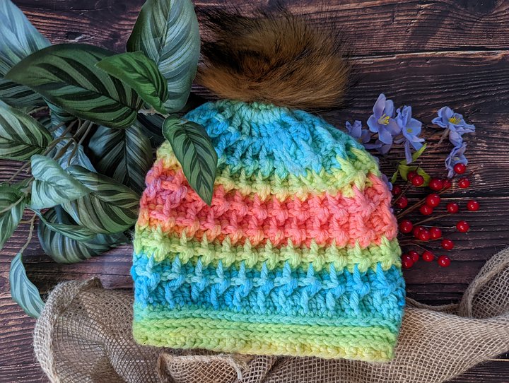 Waffle Hat - Neon Stripes product image (1)