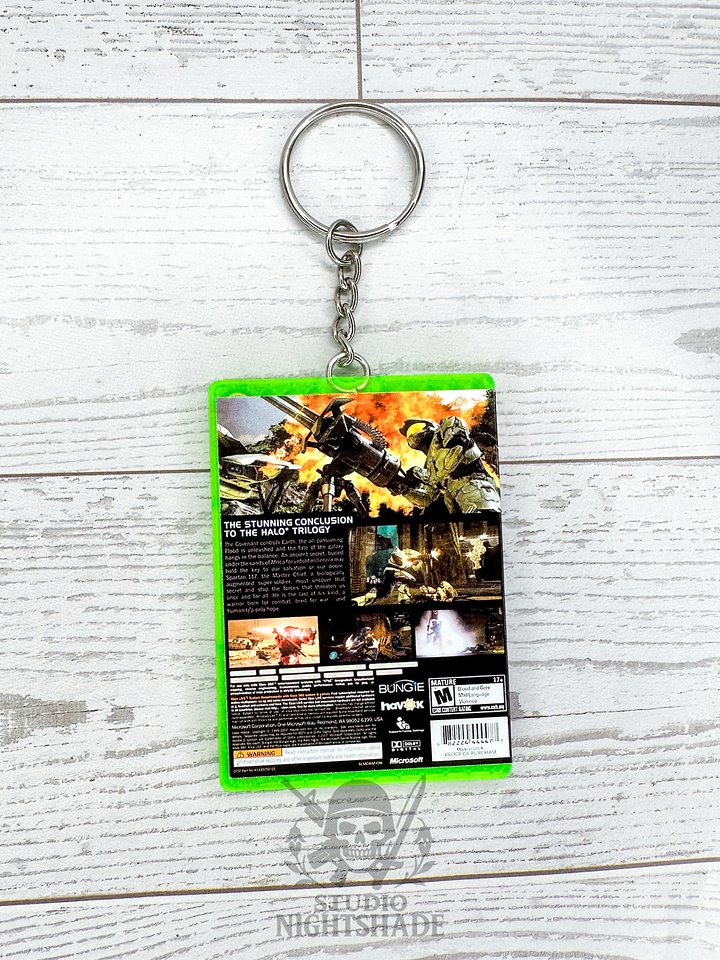Halo 3 Inspired Mini Collectable X BOX 360 video game case keychain product image (2)